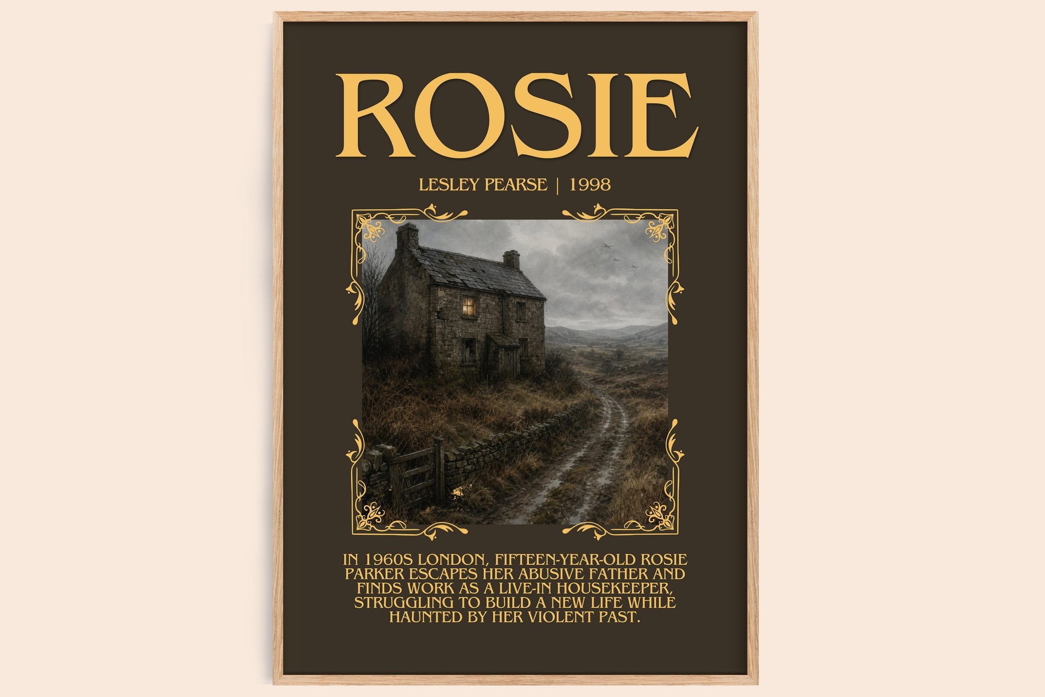 Rosie Minimalist Book Poster by Lesley Pearse