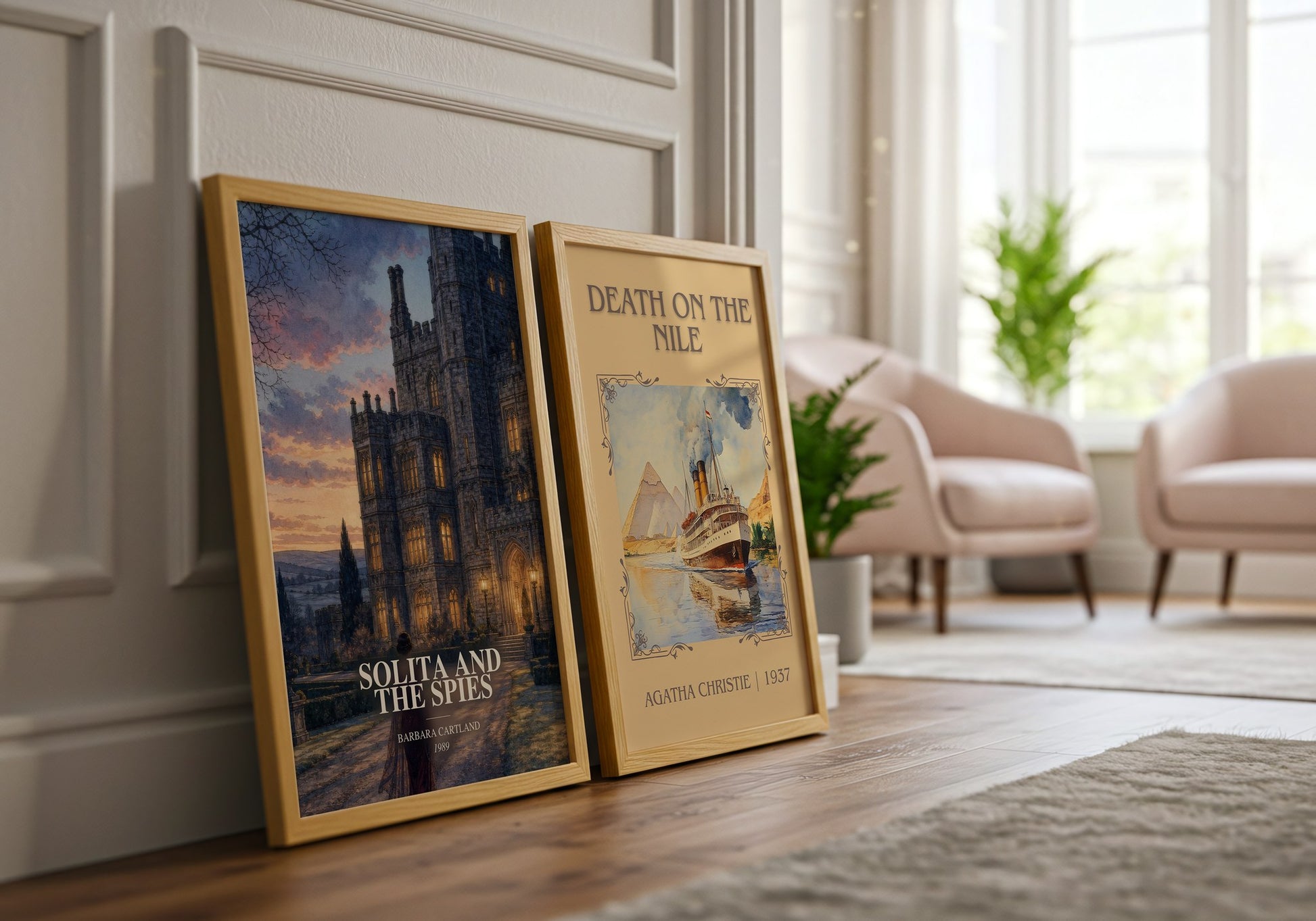 Solita And The Spies watercolour print framed by window – literary home decor