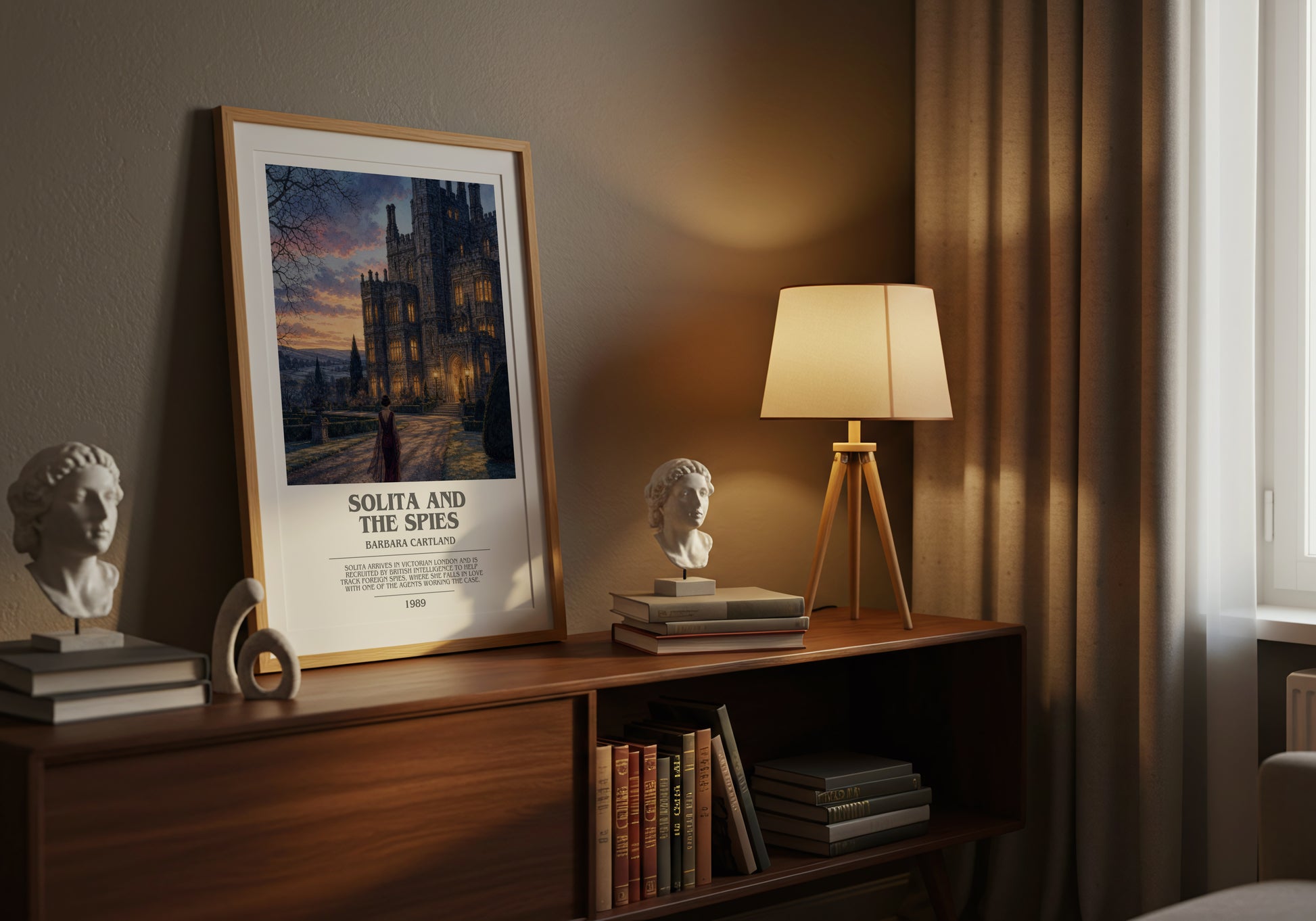 Solita And The Spies bookish book poster framed on wall – historical fiction wall art