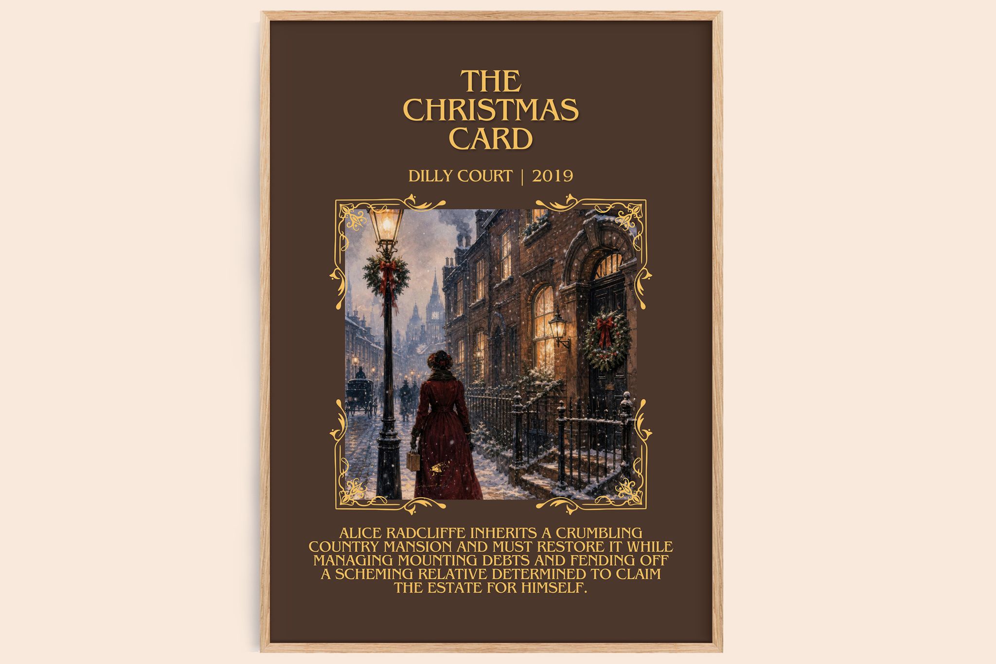 The Christmas Card Minimalist Book Poster by Dilly Court