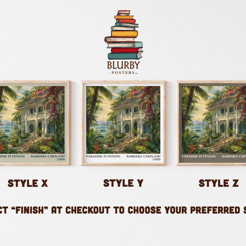 Paradise In Penang literary print in frame leaning in hallway – romance wall art