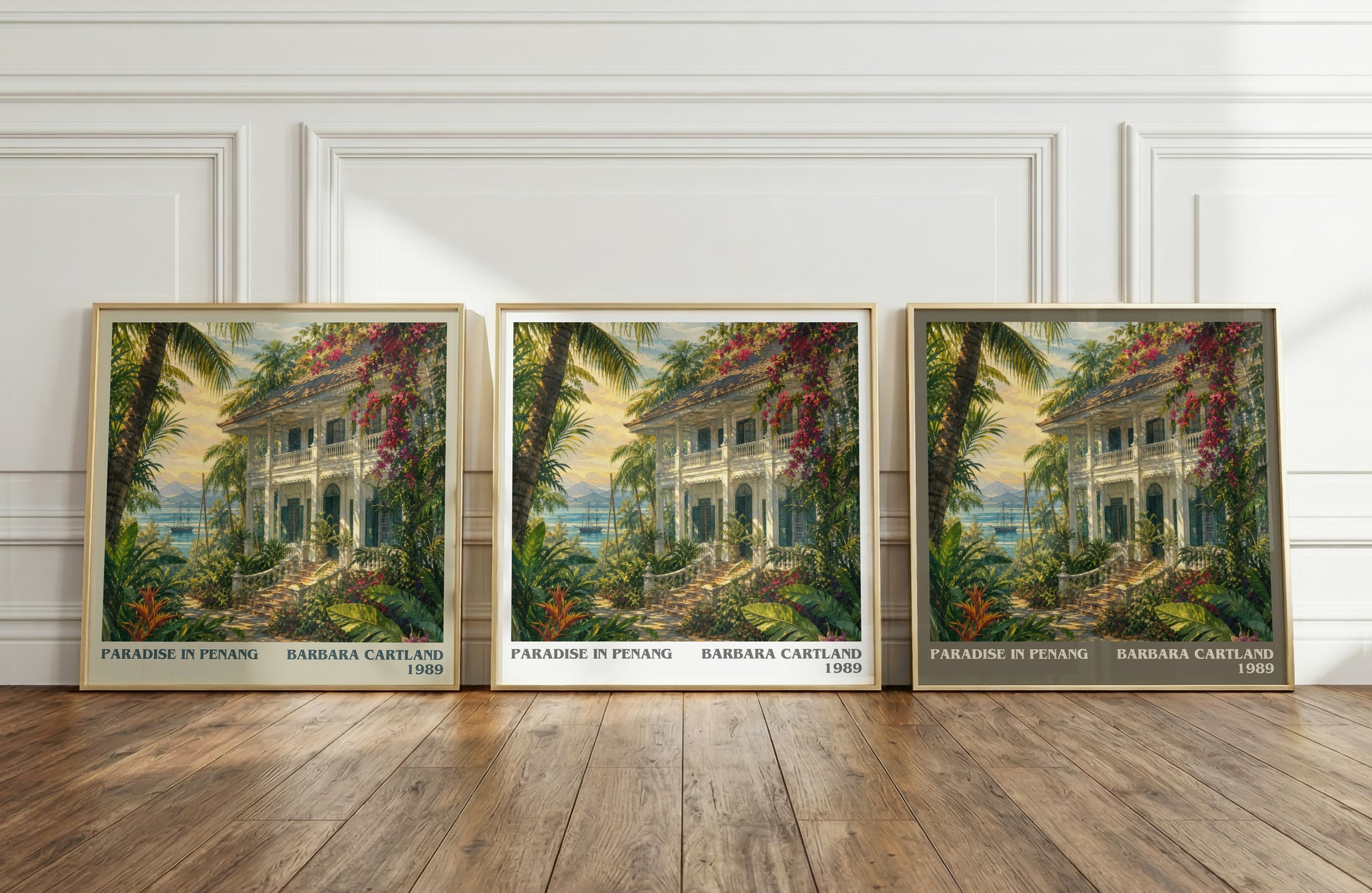 Paradise In Penang literary art print colour and style options – Barbara Cartland book art