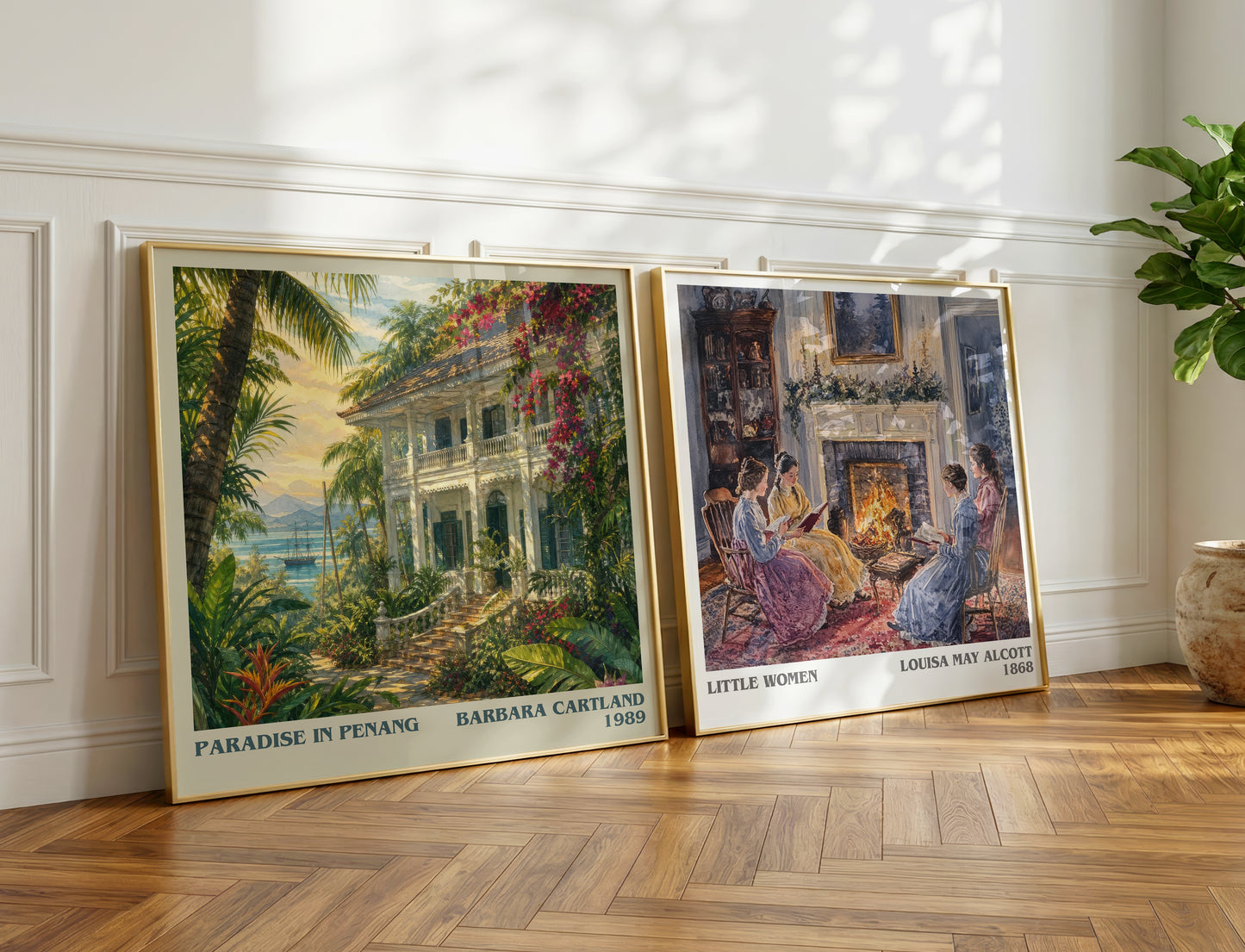 Paradise In Penang literary print on bookshelf – Barbara Cartland fan gift