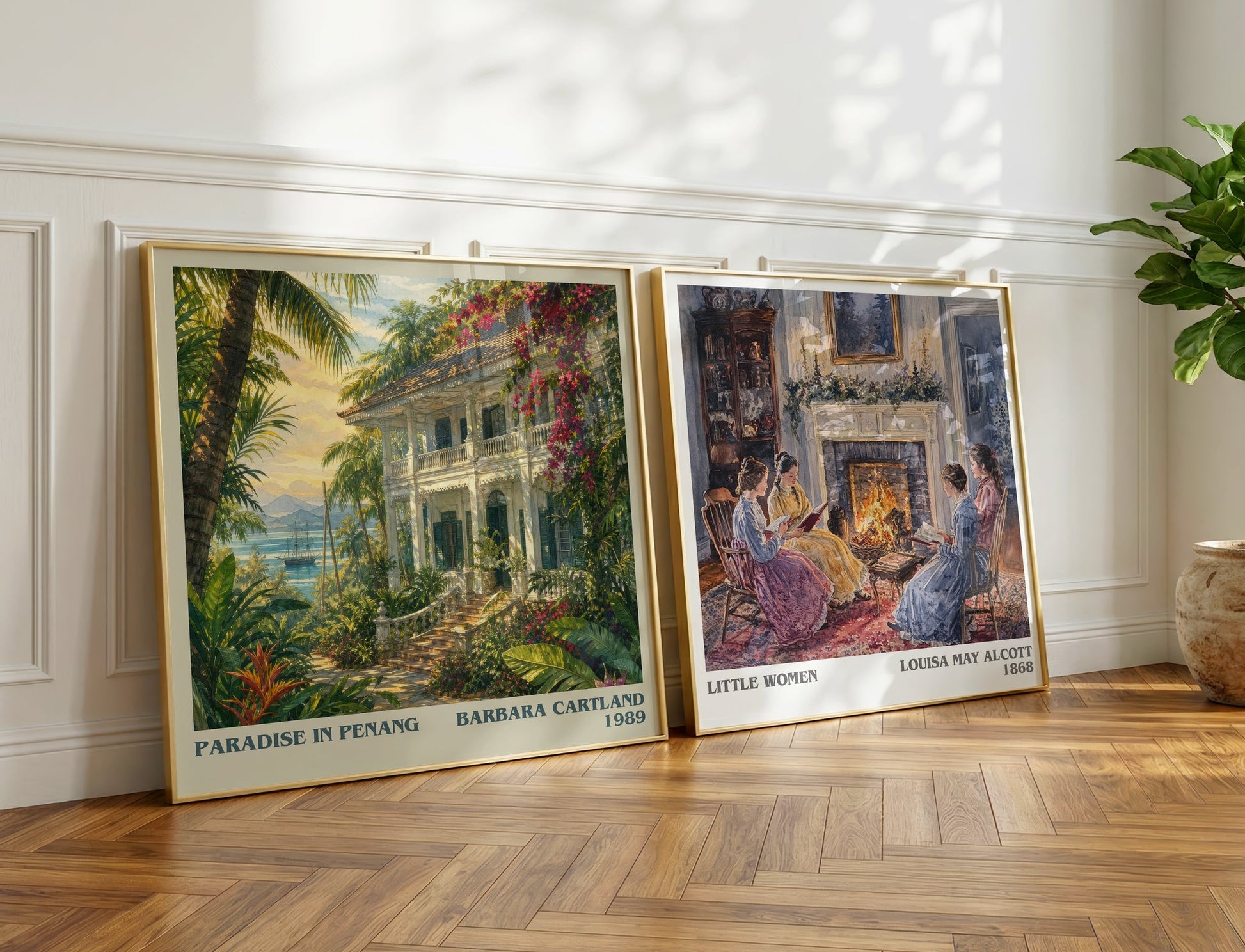 Paradise In Penang literary print on bookshelf – Barbara Cartland fan gift