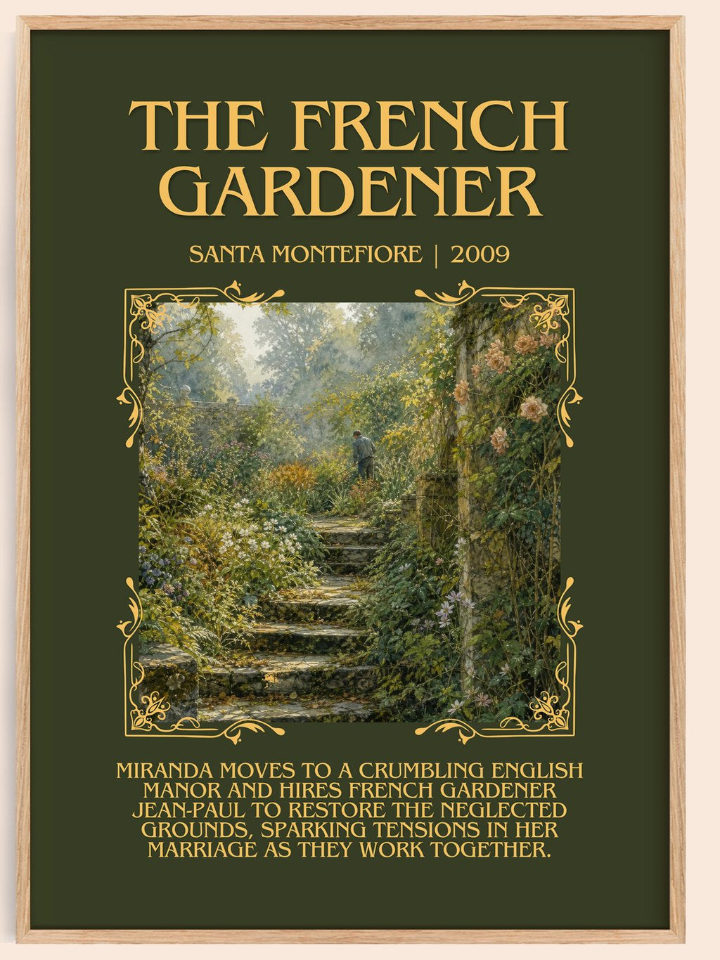The French Gardener Minimalist Book Poster by Santa Montefiore – book poster