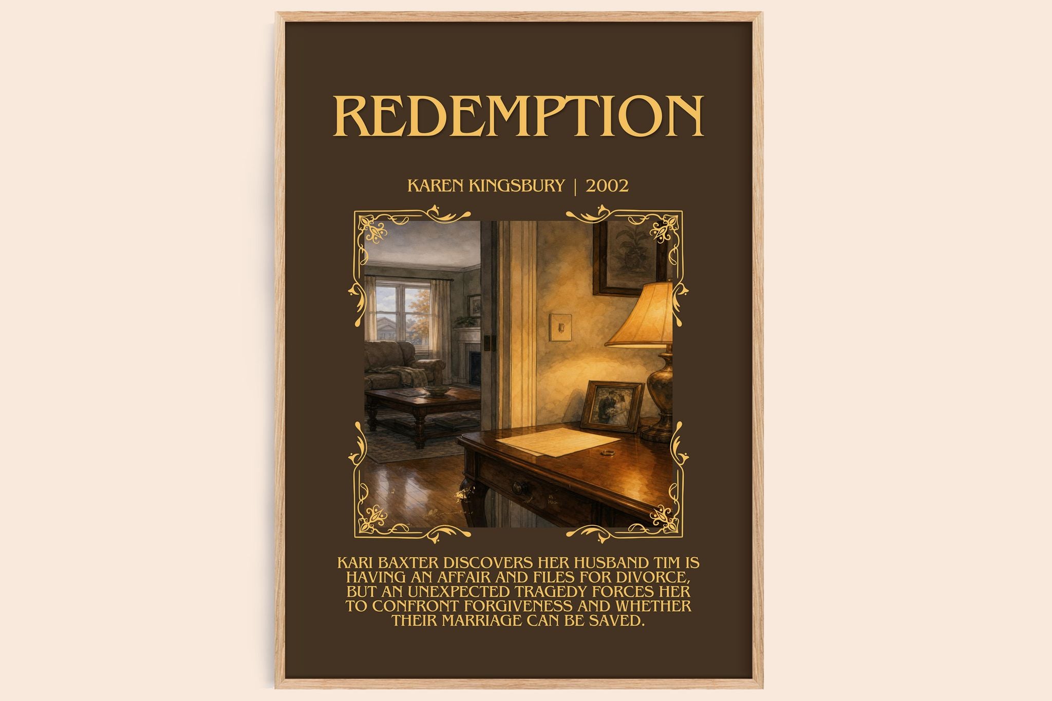 Redemption Minimalist Book Poster by Karen Kingsbury