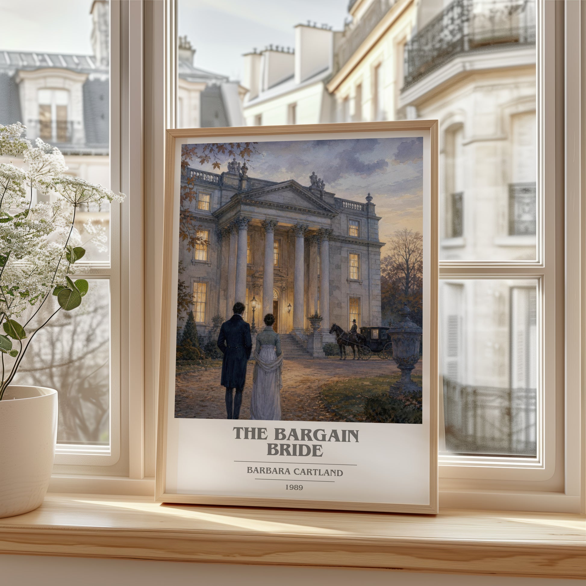 The Bargain Bride book cover poster colour and style options – Barbara Cartland book art