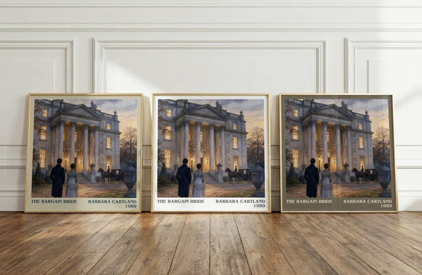 The Bargain Bride literary art print colour and style options – Barbara Cartland book art