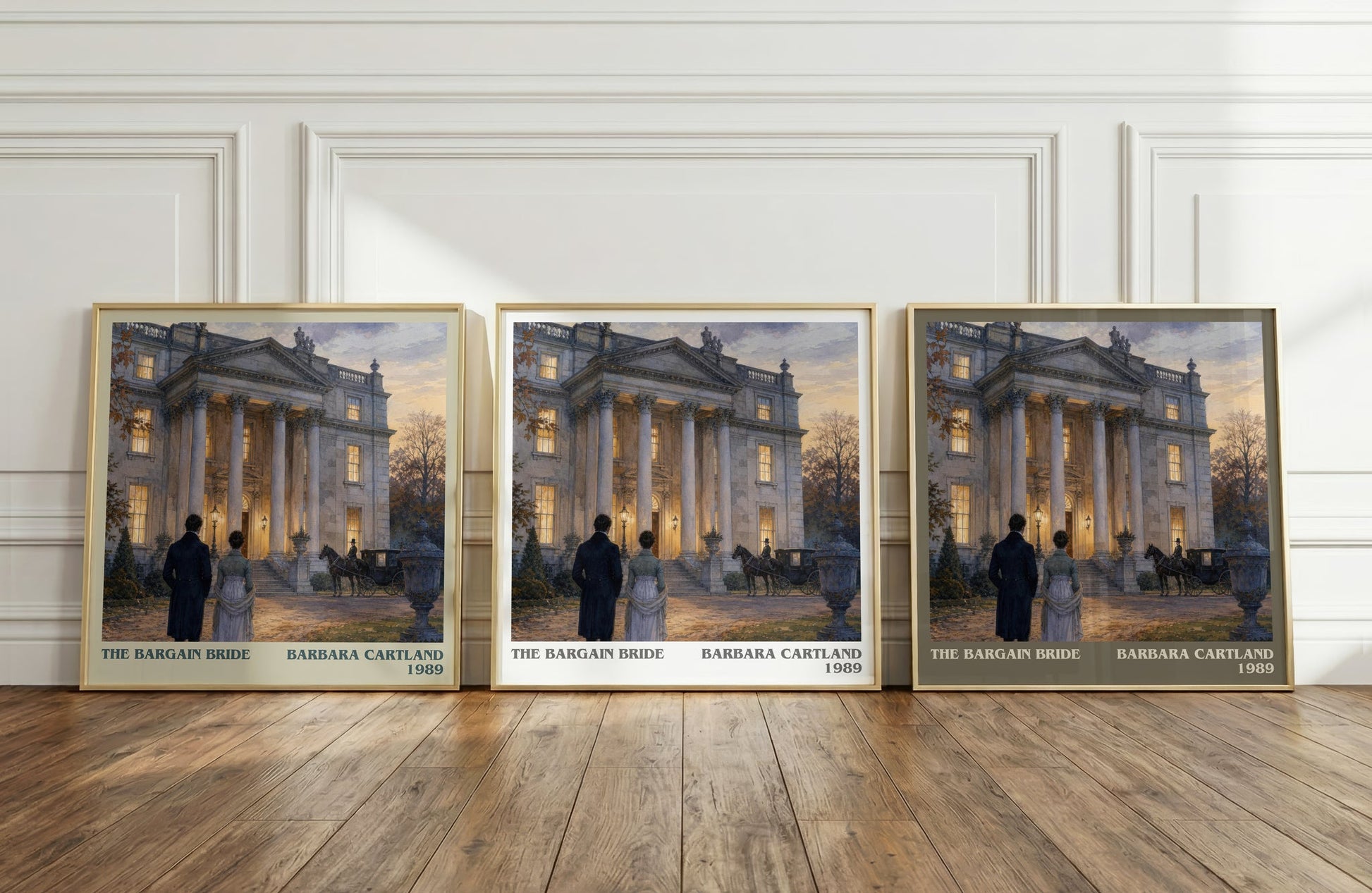 The Bargain Bride literary art print colour and style options – Barbara Cartland book art