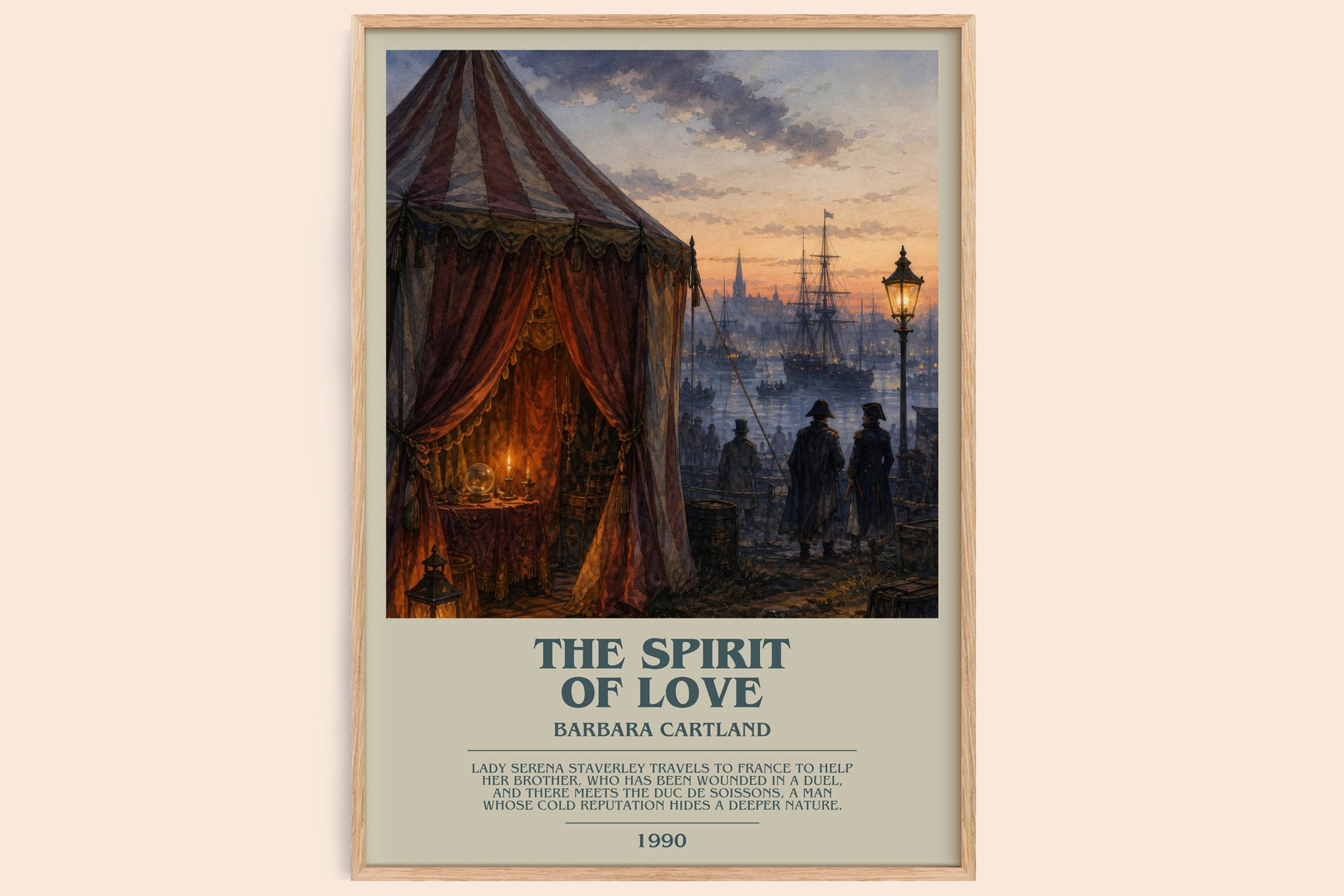 The Spirit Of Love bookish book poster by Barbara Cartland – framed literary art print
