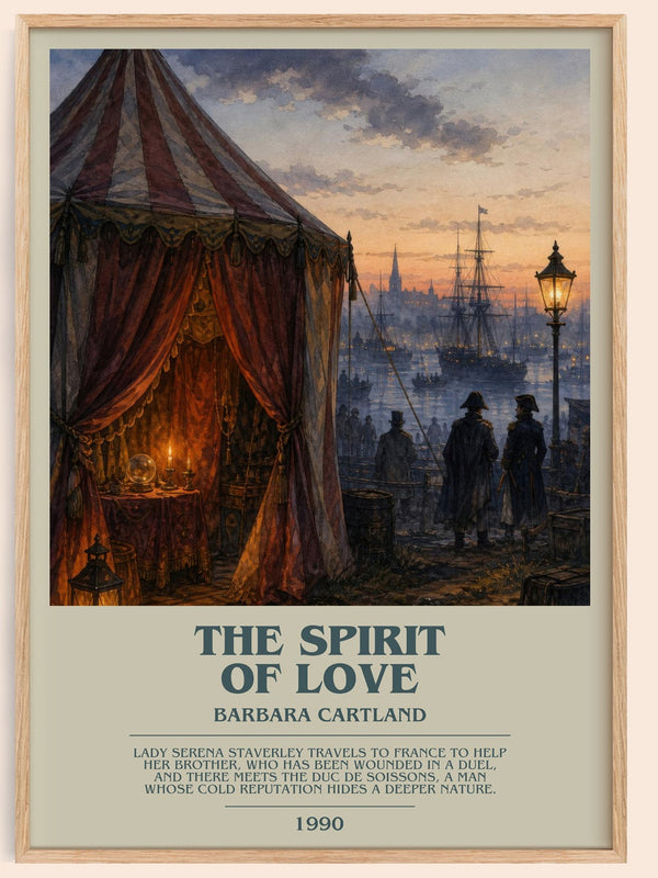 The Spirit Of Love bookish book poster by Barbara Cartland – framed literary art print