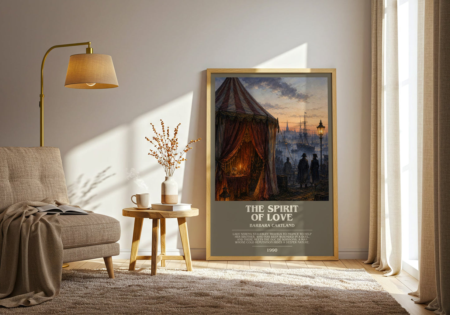 The Spirit Of Love bookish print on bookshelf – Barbara Cartland fan gift