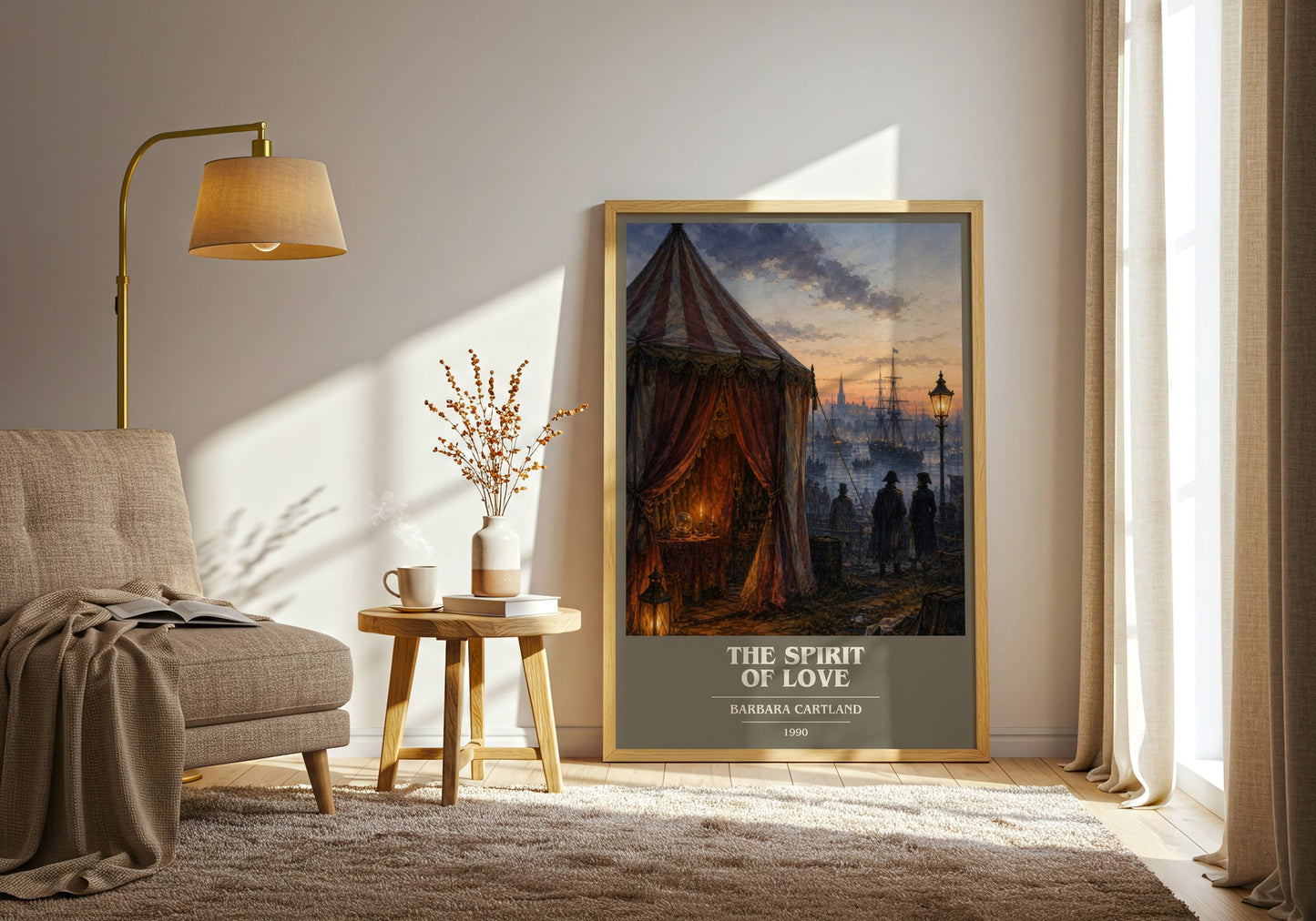 The Spirit Of Love book cover print on bookshelf – Barbara Cartland fan gift