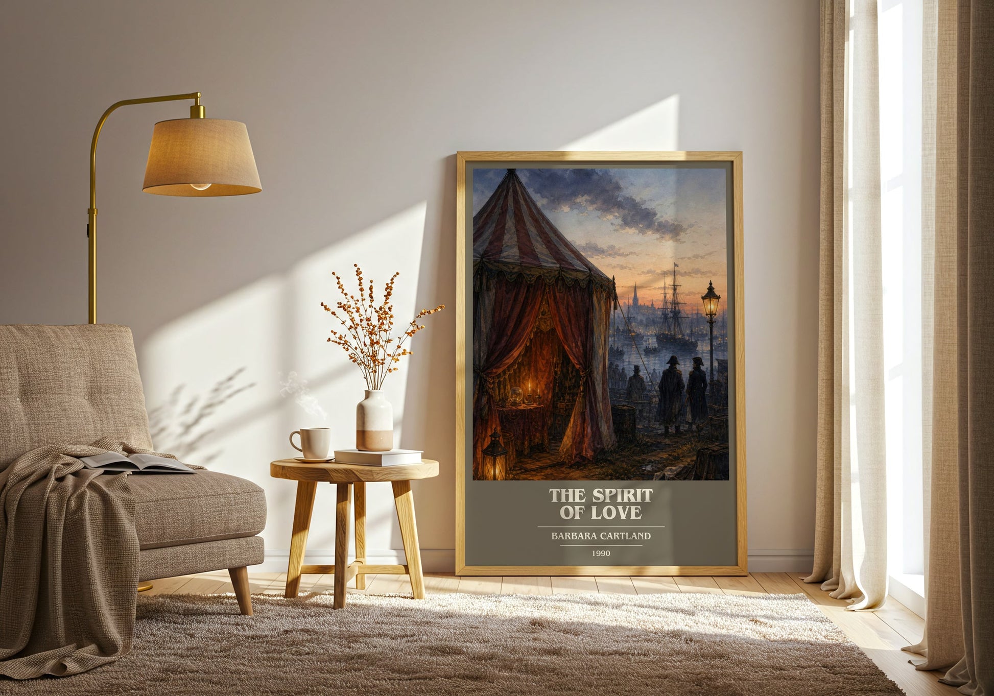 The Spirit Of Love book cover print on bookshelf – Barbara Cartland fan gift