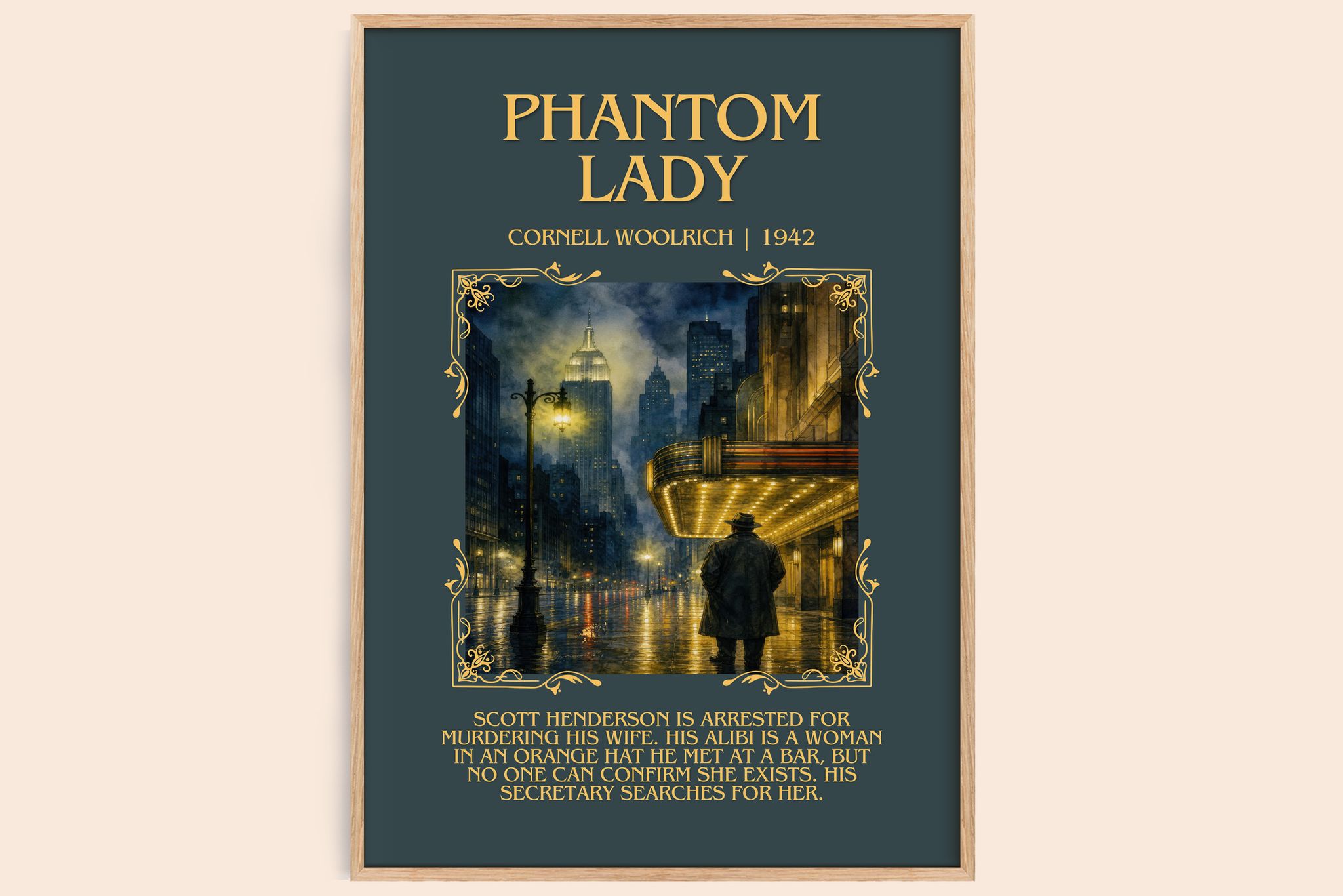 Phantom Lady Minimalist Book Poster by Cornell Woolrich