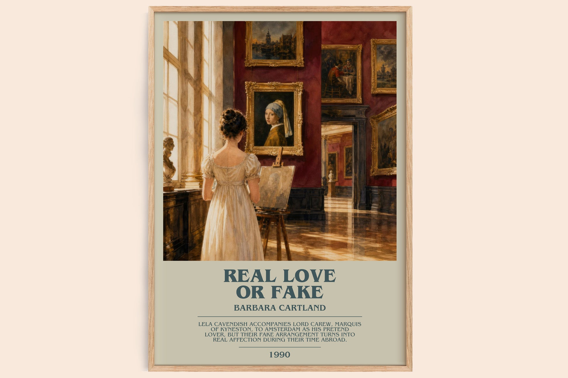Real Love Or Fake bookish book poster by Barbara Cartland – framed literary art print