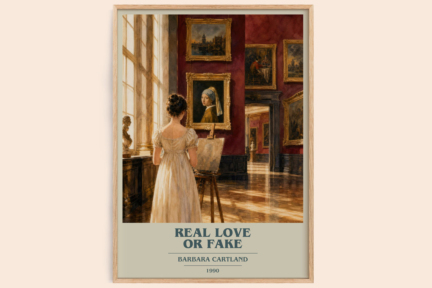 Real Love Or Fake book cover book poster by Barbara Cartland – framed literary art print