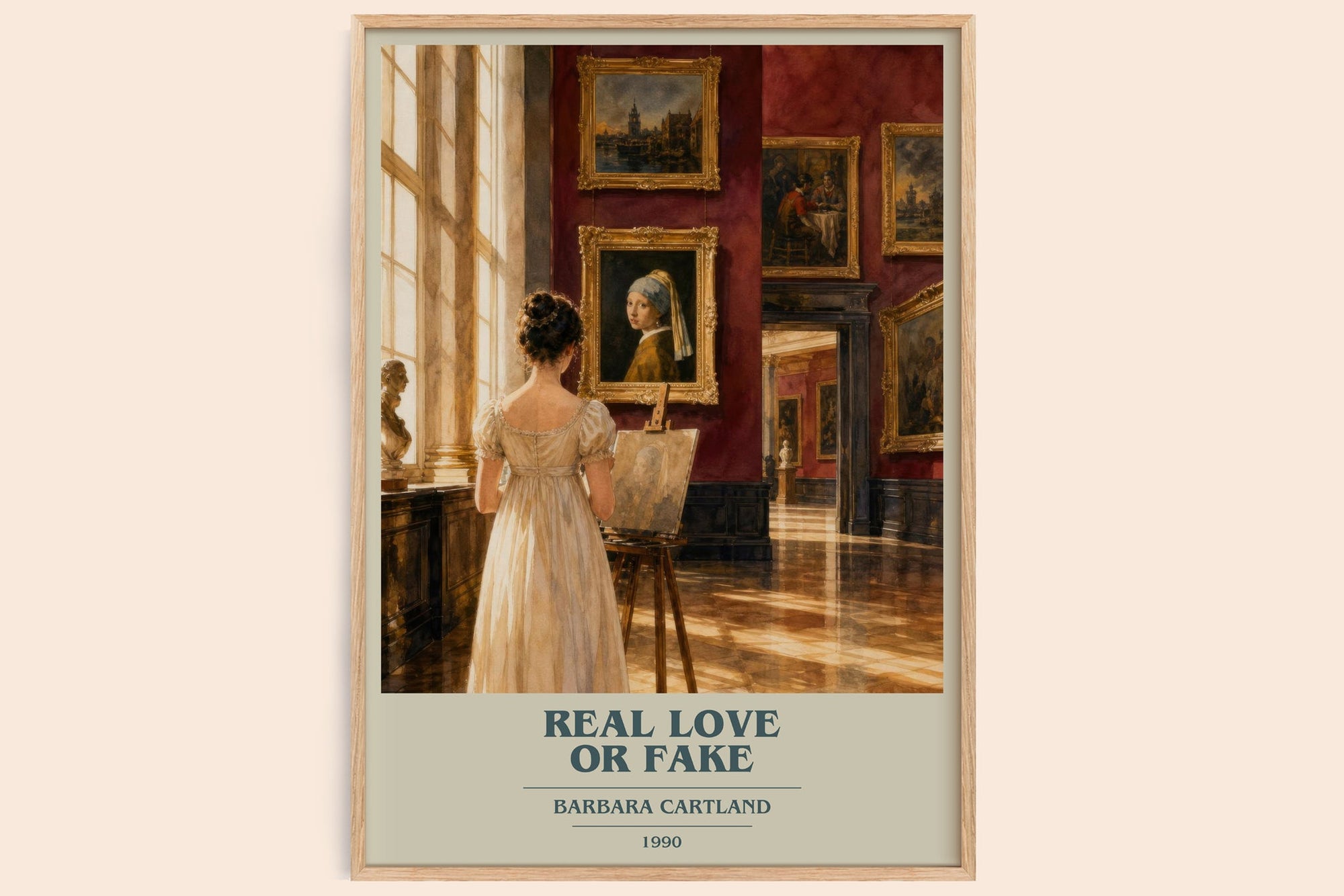 Real Love Or Fake book cover book poster by Barbara Cartland – framed literary art print