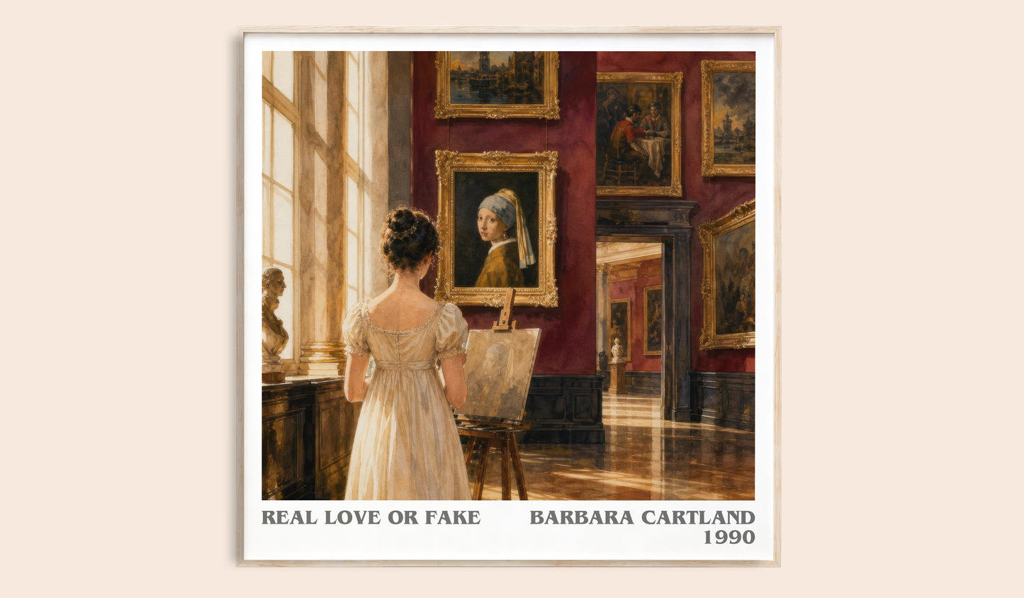 Real Love Or Fake literary book poster by Barbara Cartland – framed literary art print