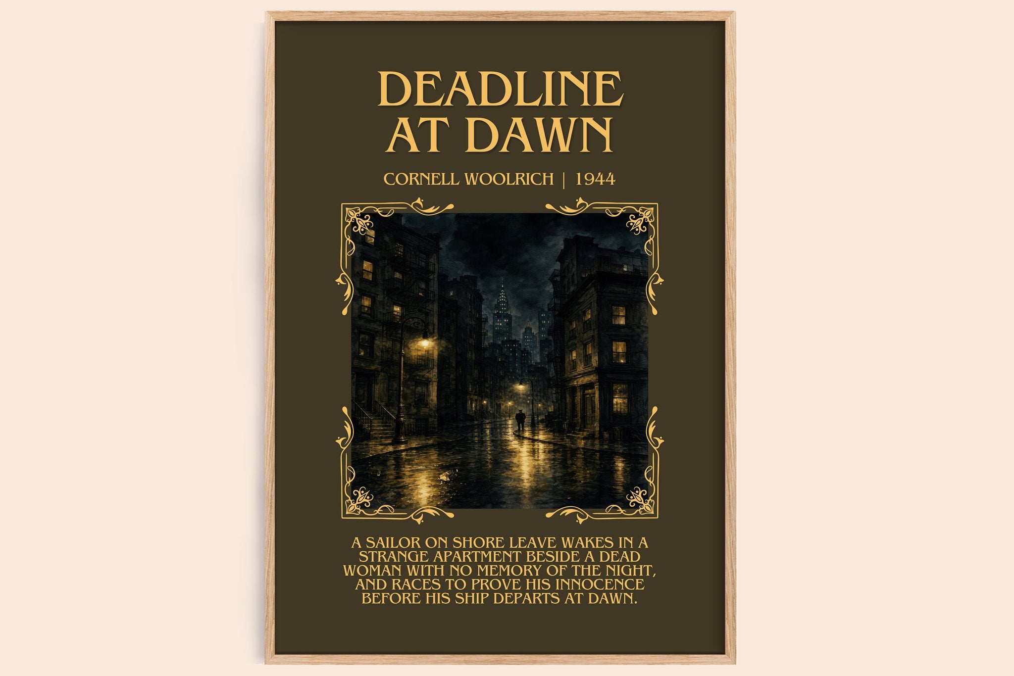 Deadline at Dawn Minimalist Book Poster by Cornell Woolrich