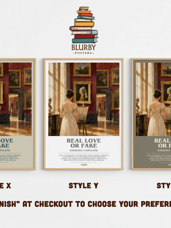 Real Love Or Fake bookish print in frame leaning in hallway – romance wall art