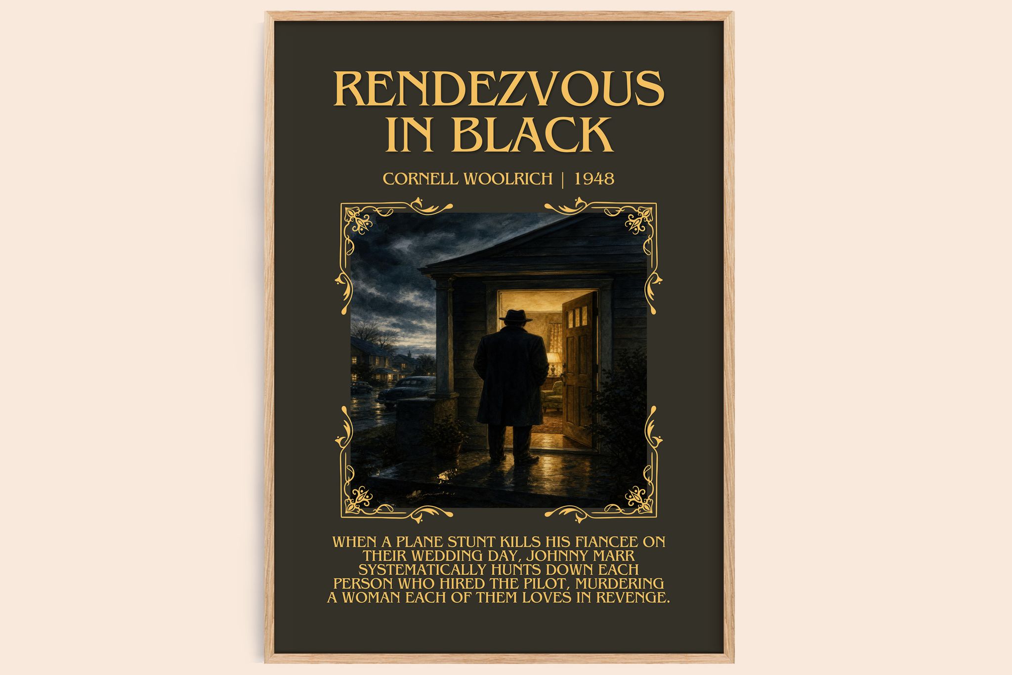 Rendezvous in Black Minimalist Book Poster by Cornell Woolrich