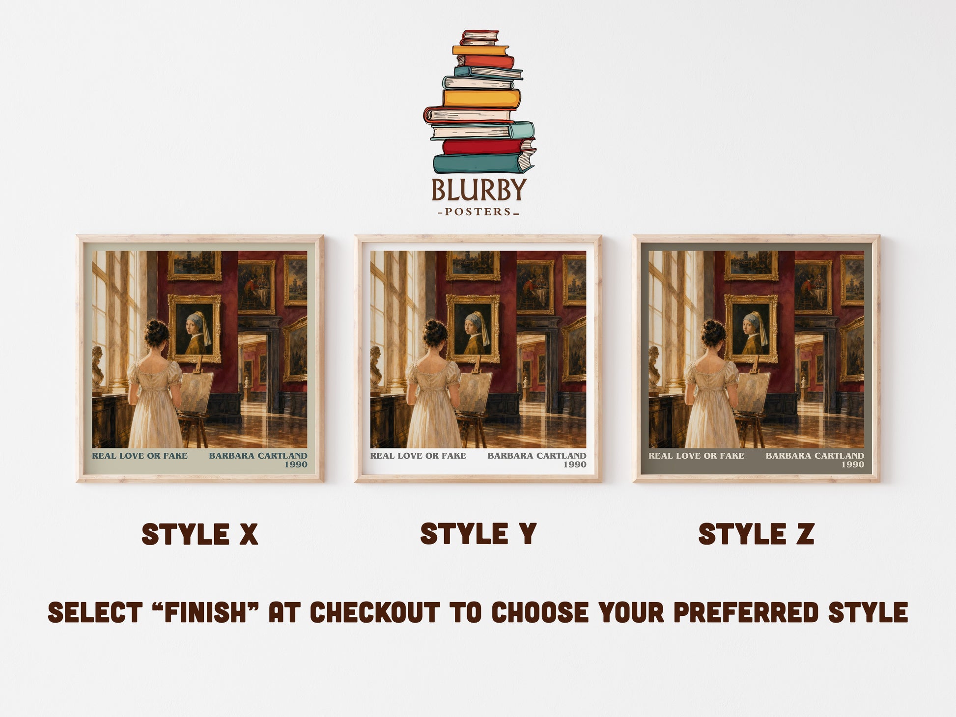 Real Love Or Fake literary print in frame leaning in hallway – romance wall art