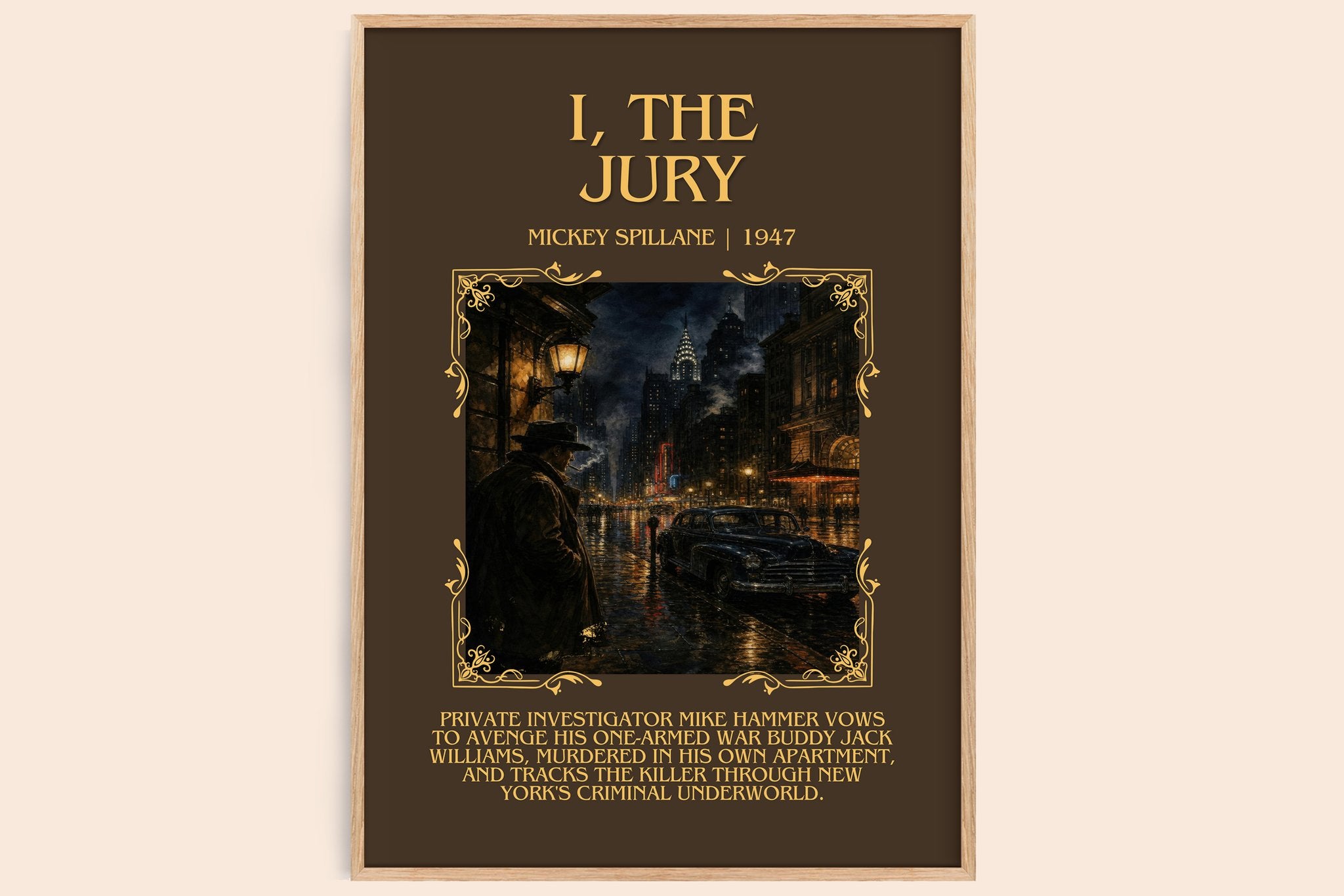 I, the Jury Minimalist Book Poster by Mickey Spillane