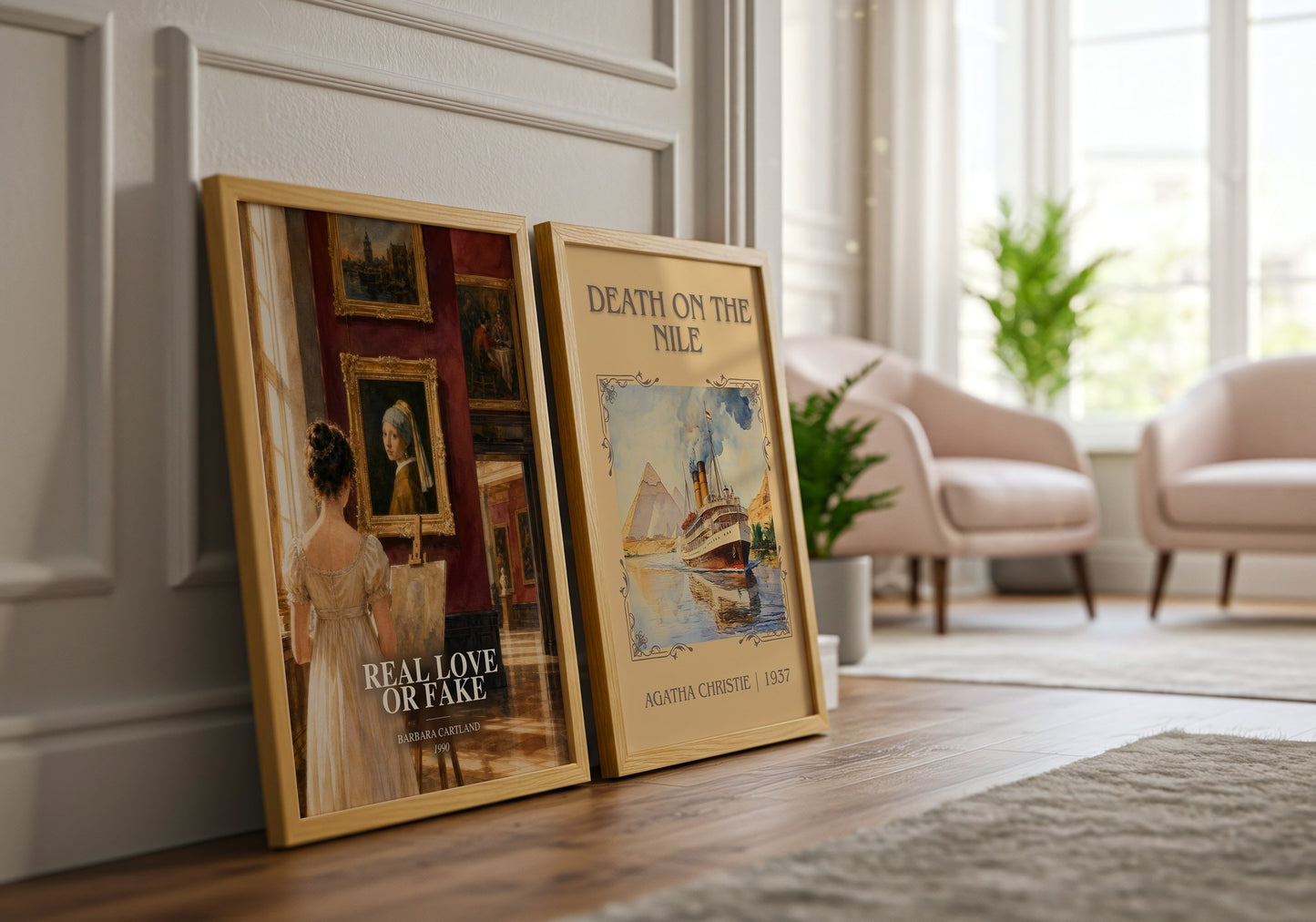 Real Love Or Fake watercolour print framed by window – literary home decor