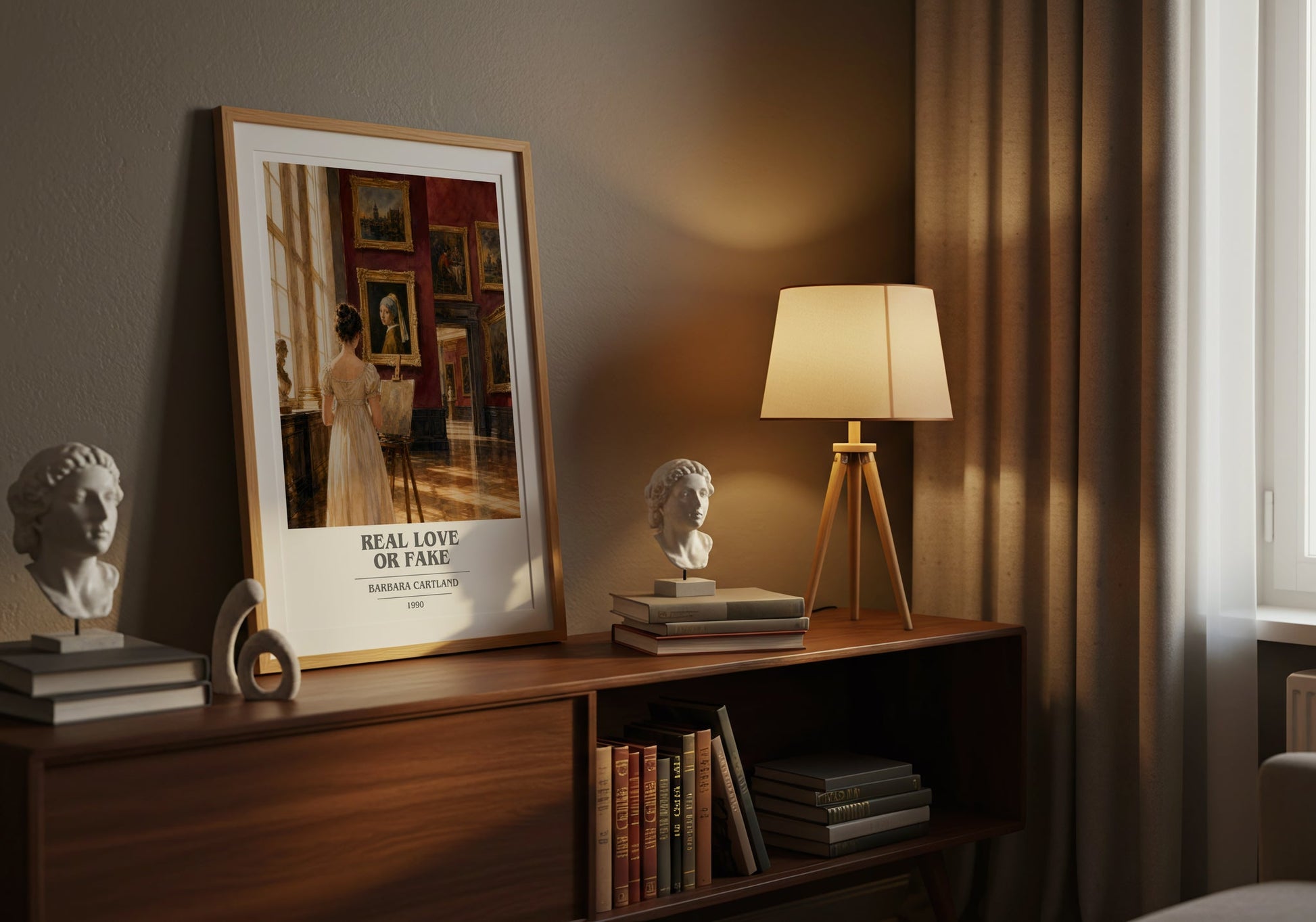 Real Love Or Fake book cover book poster framed on wall – romance wall art