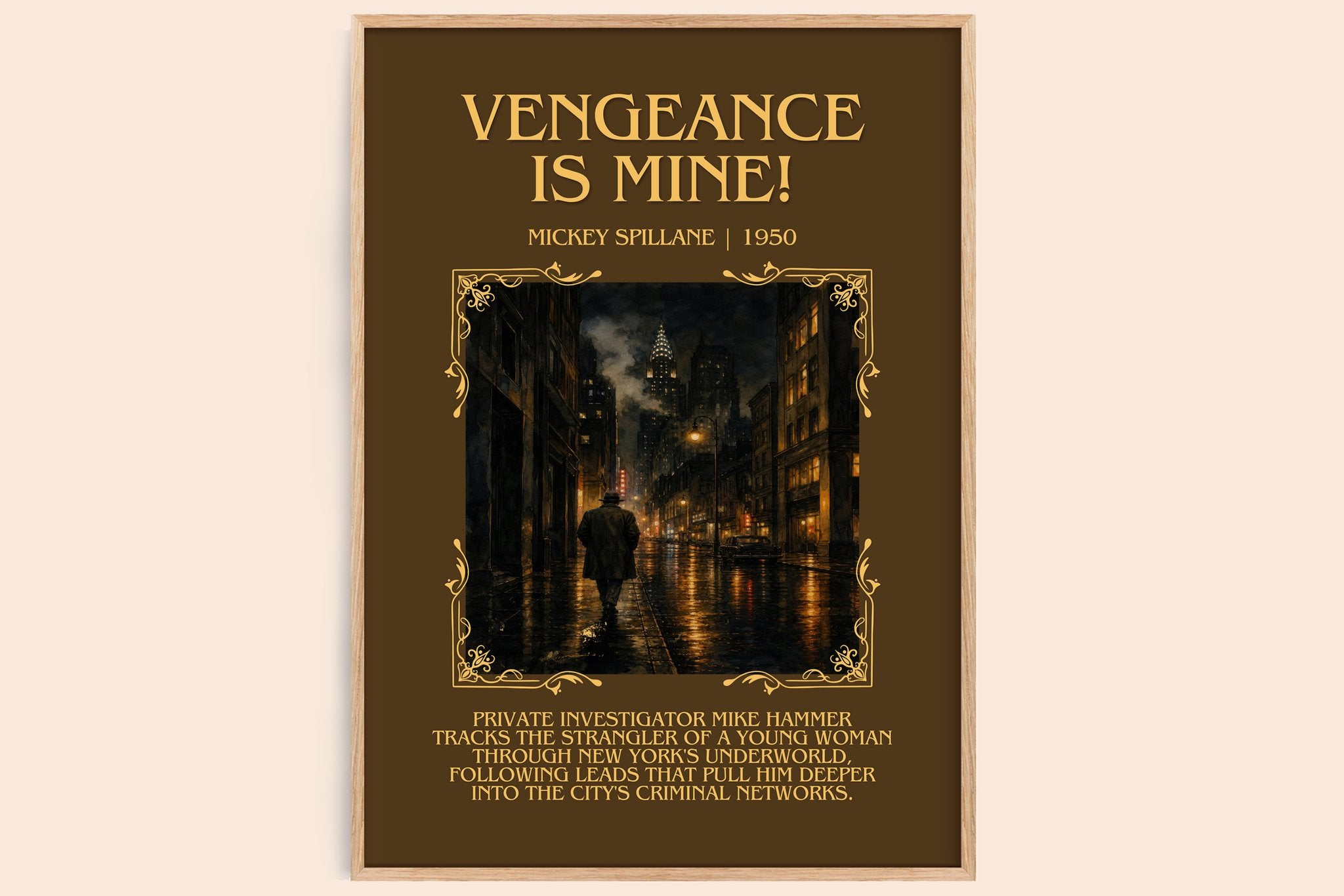 Vengeance Is Mine! Minimalist Book Poster by Mickey Spillane
