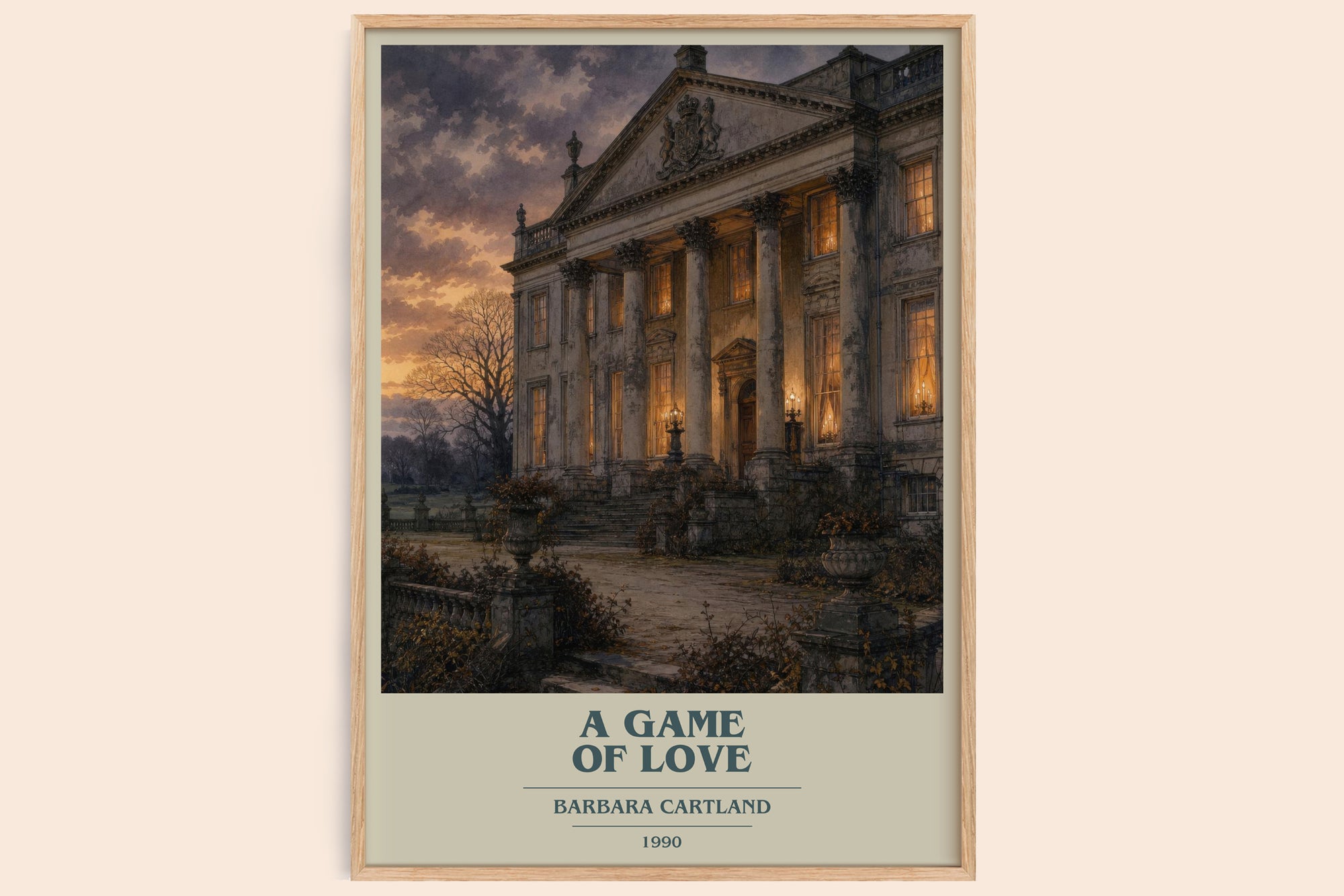 A Game Of Love book cover book poster by Barbara Cartland – framed literary art print