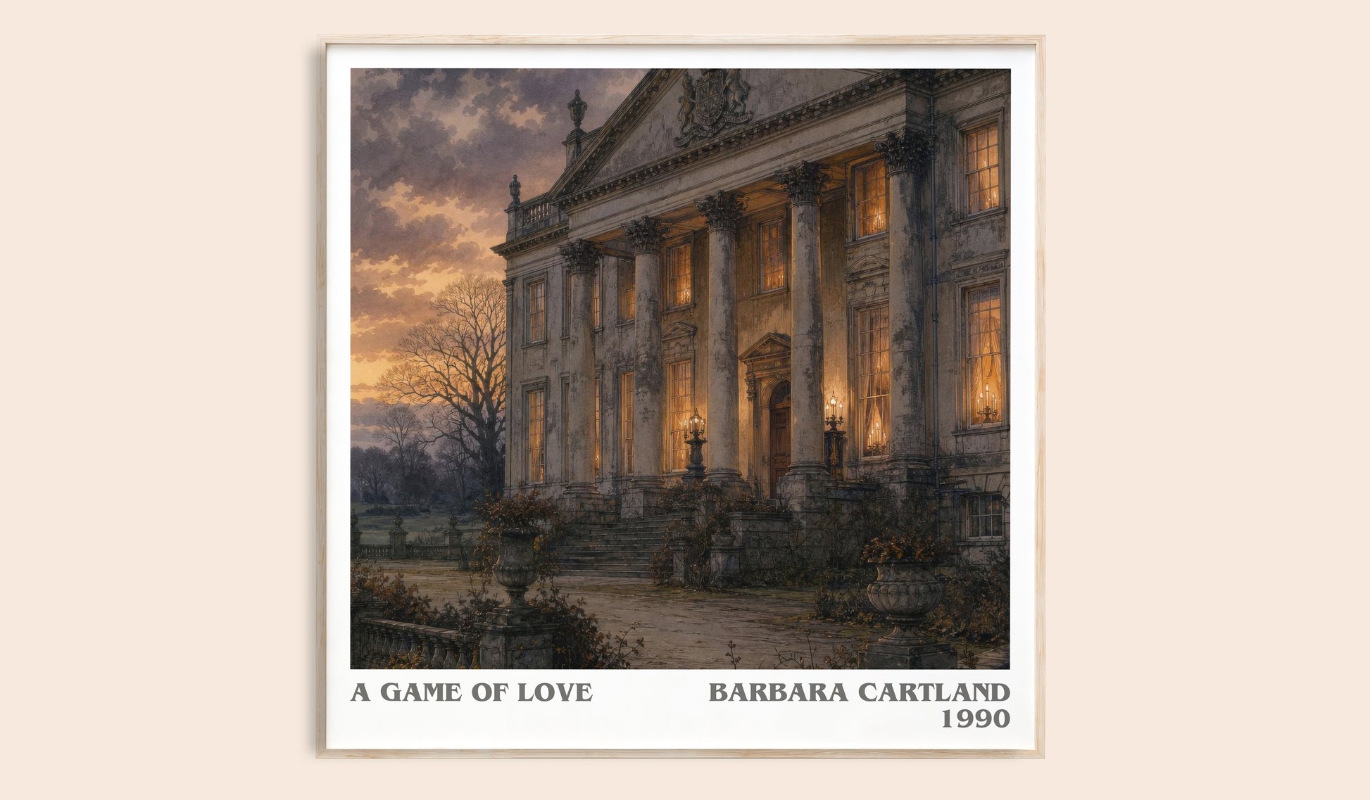 A Game Of Love literary book poster by Barbara Cartland – framed literary art print