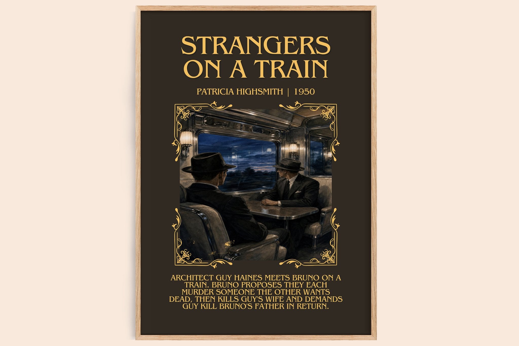 Strangers on a Train Minimalist Book Poster by Patricia Highsmith