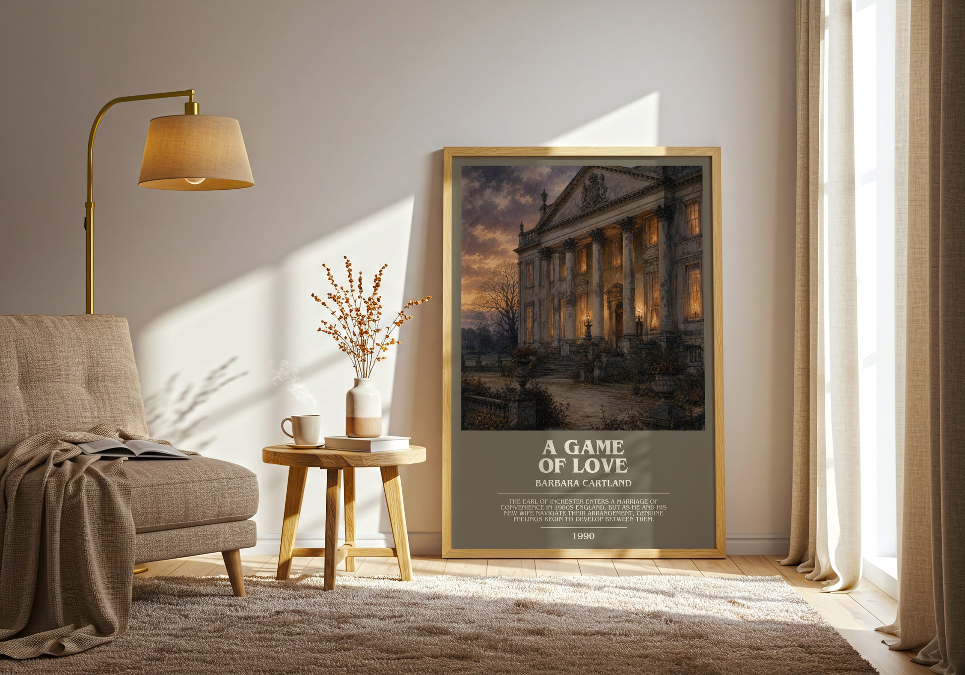 A Game Of Love bookish print on bookshelf – Barbara Cartland fan gift