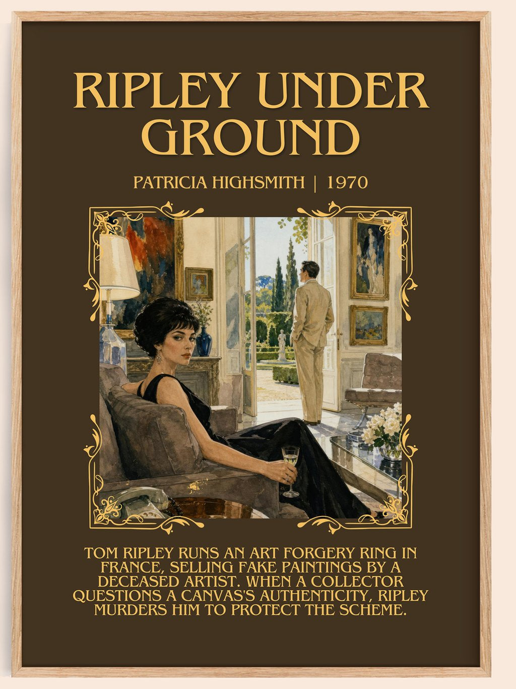 Ripley Under Ground Minimalist Book Poster by Patricia Highsmith – book poster