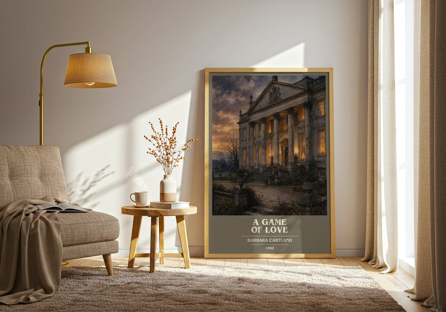 A Game Of Love book cover print on bookshelf – Barbara Cartland fan gift