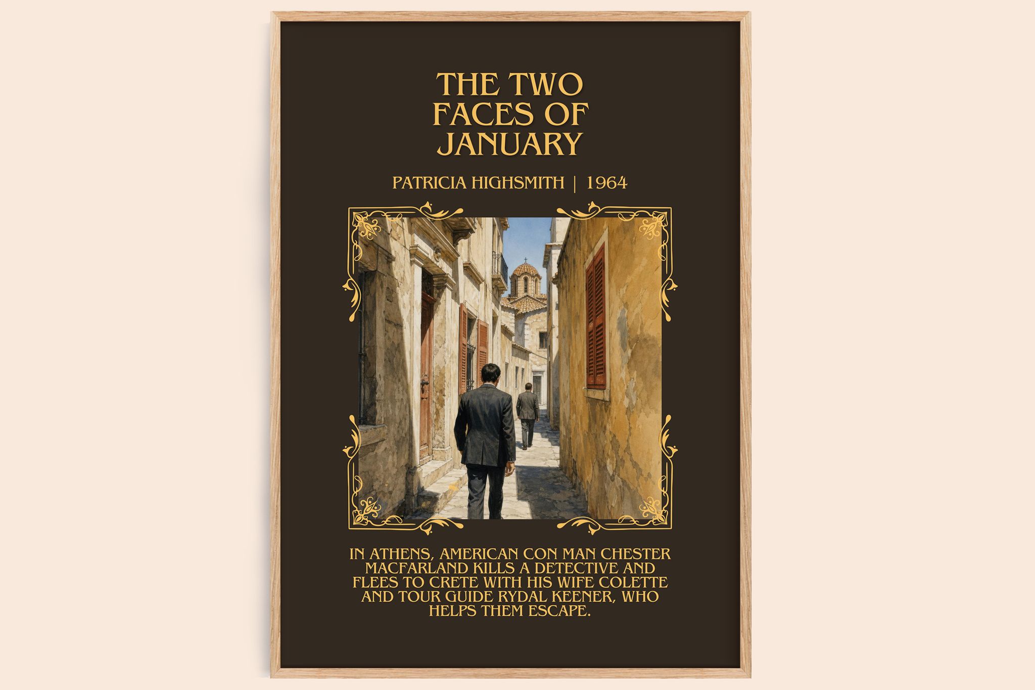 The Two Faces of January Minimalist Book Poster by Patricia Highsmith