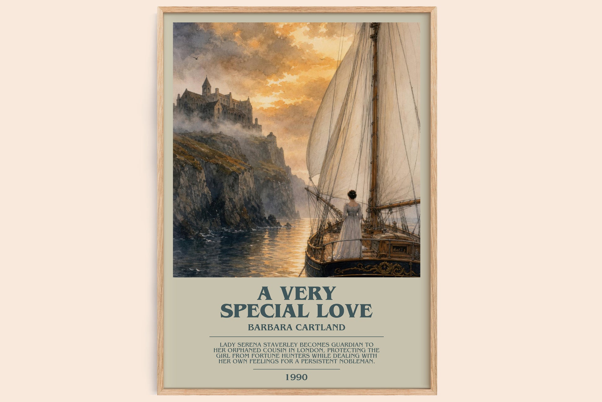 A Very Special Love bookish book poster by Barbara Cartland – framed literary art print