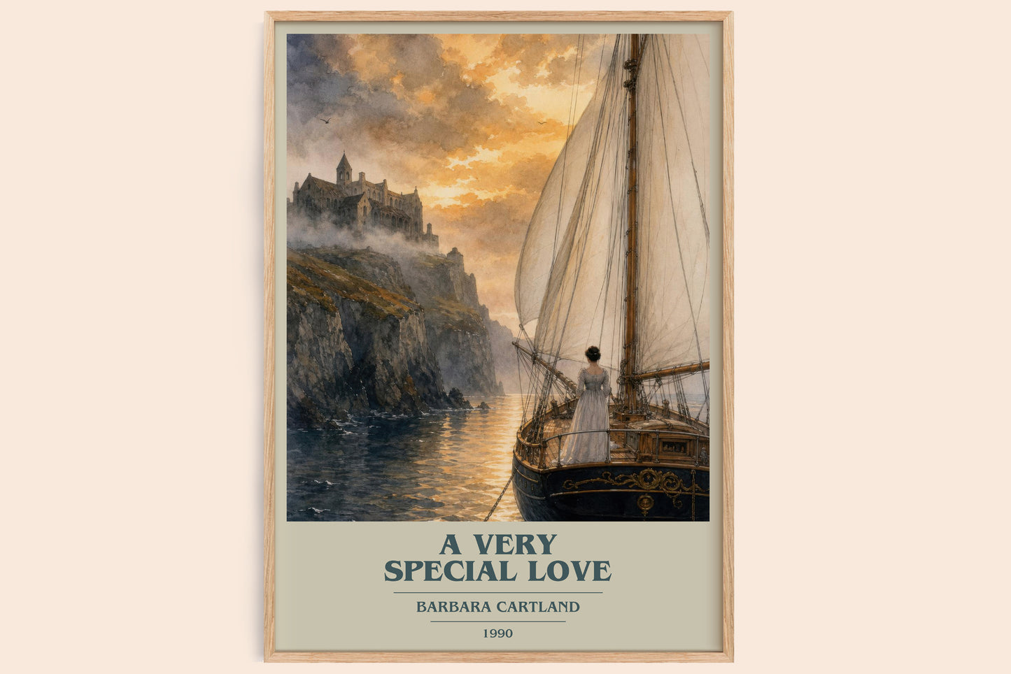 A Very Special Love book cover book poster by Barbara Cartland – framed literary art print