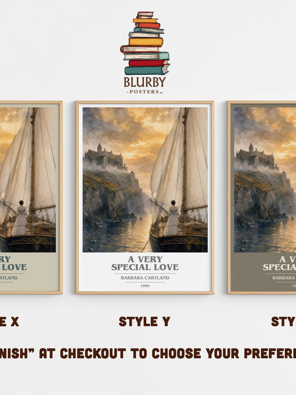 A Very Special Love book cover print in frame leaning in hallway – romance wall art