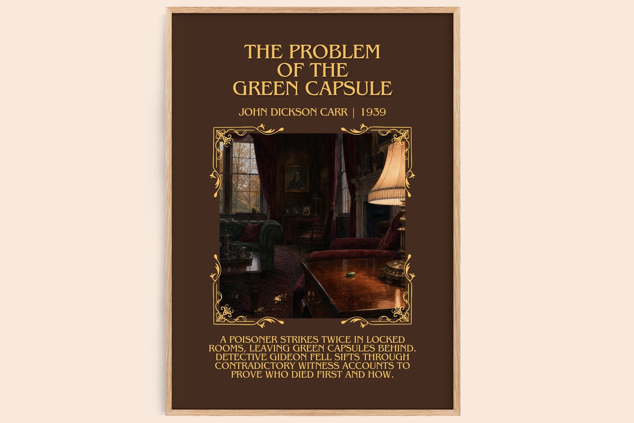 Problem of the Green Capsule Minimalist Book Poster by J. Carr