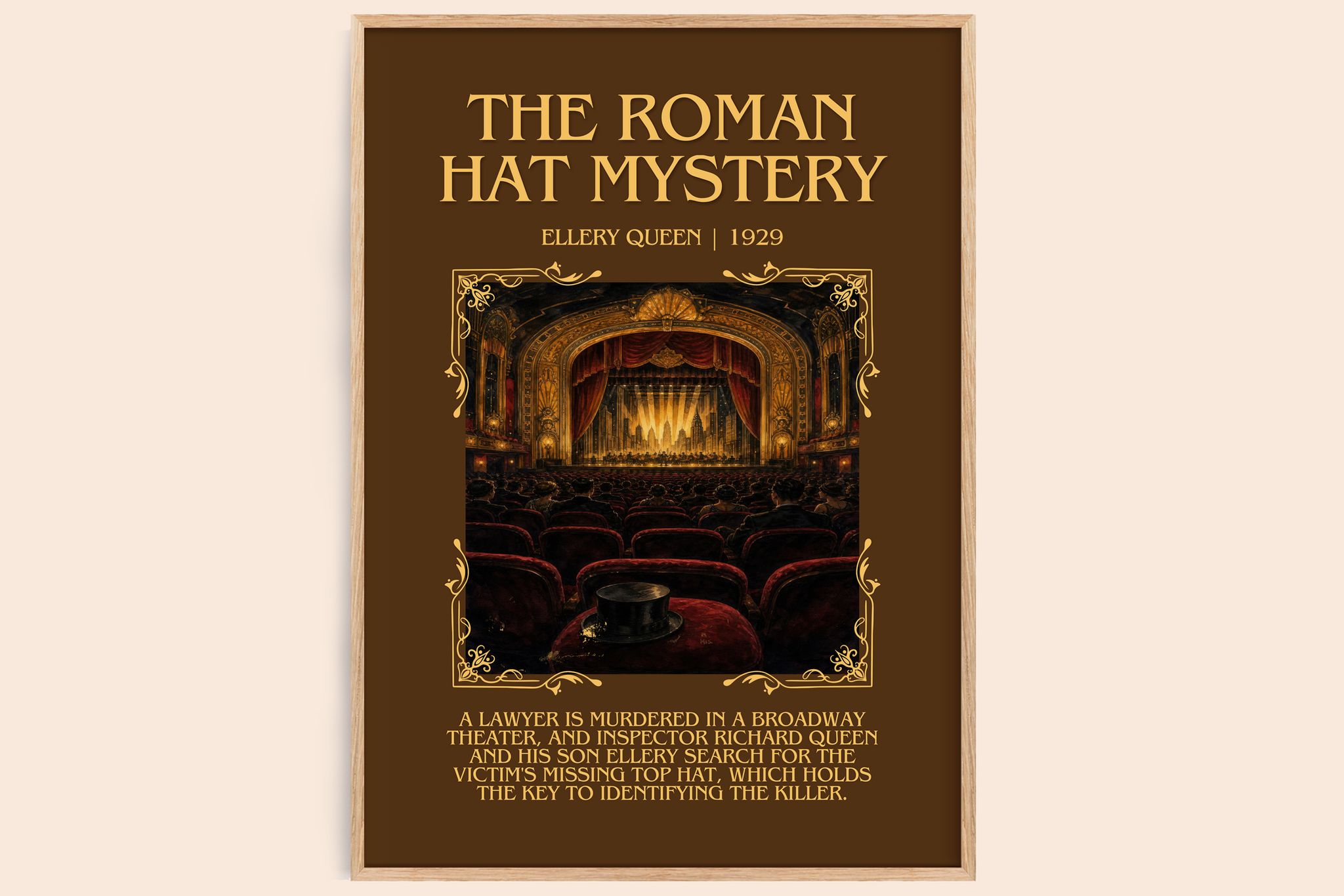 The Roman Hat Mystery Minimalist Book Poster by Ellery Queen