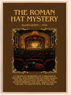 The Roman Hat Mystery Minimalist Book Poster by Ellery Queen – image 1