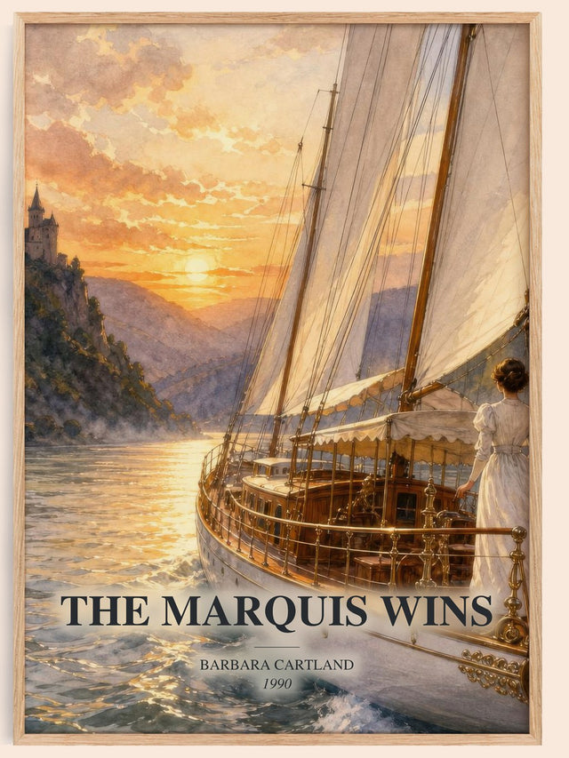The Marquis Wins Book Watercolour Illustration by Barbara Cartland