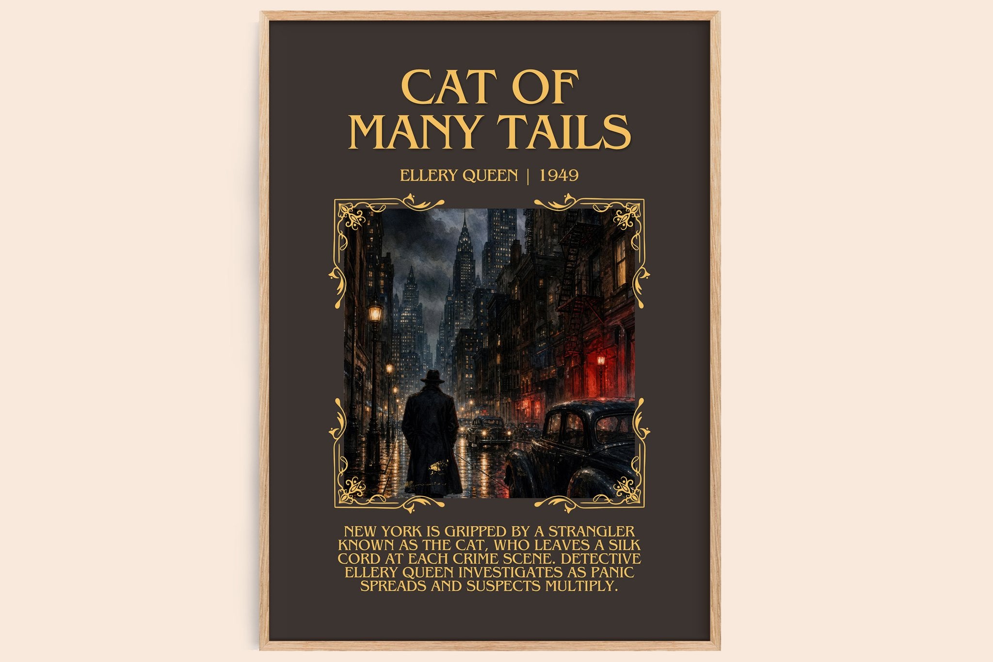 Cat of Many Tails Minimalist Book Poster by Ellery Queen