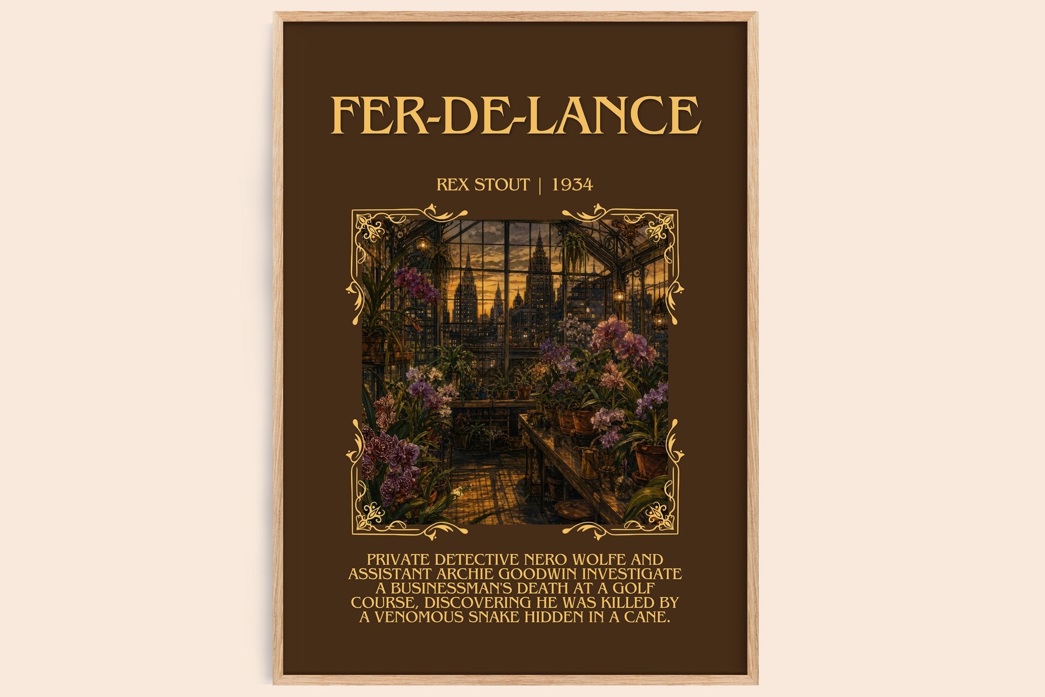 Fer-de-Lance Minimalist Book Poster by Rex Stout
