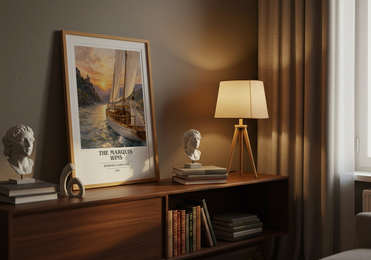 The Marquis Wins book cover book poster framed on wall – romance wall art