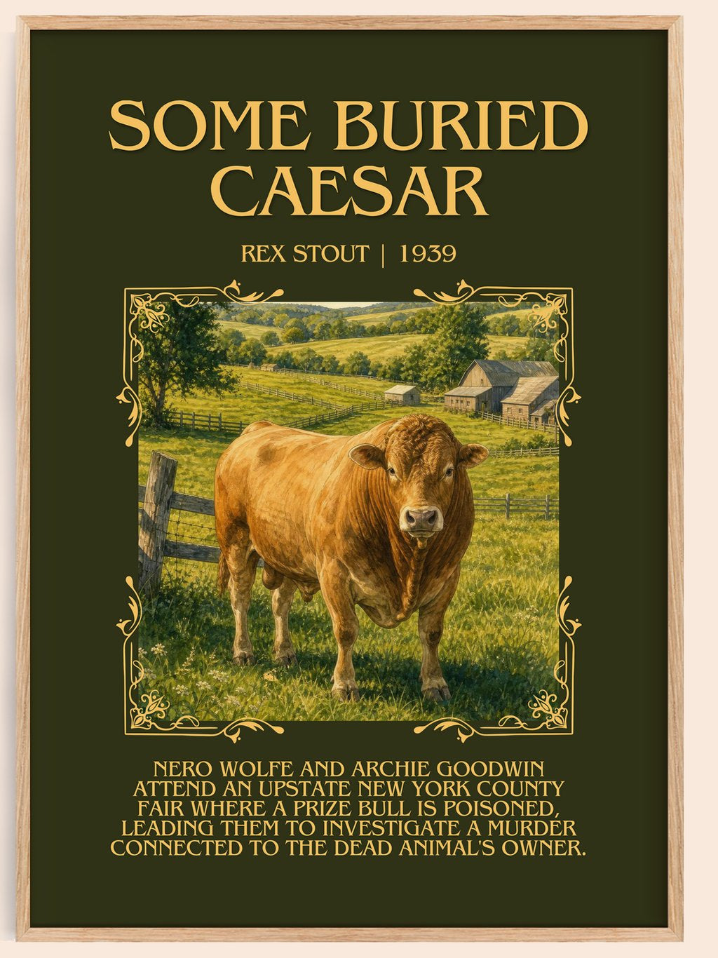 Some Buried Caesar Minimalist Book Poster by Rex Stout – book poster