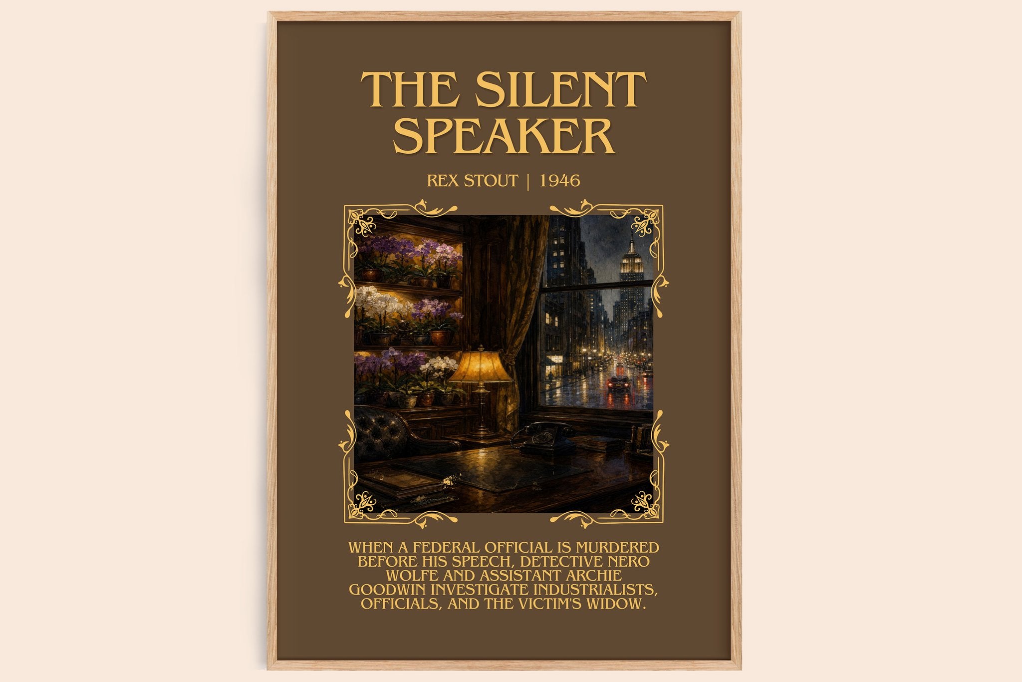 The Silent Speaker Minimalist Book Poster by Rex Stout